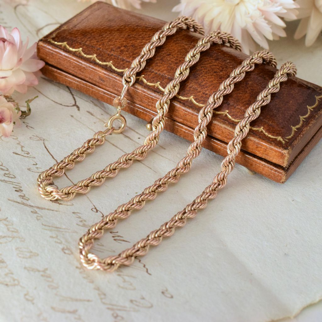 Vintage 9ct Yellow Gold ‘Rope Twist’ Italian Chain 50cm