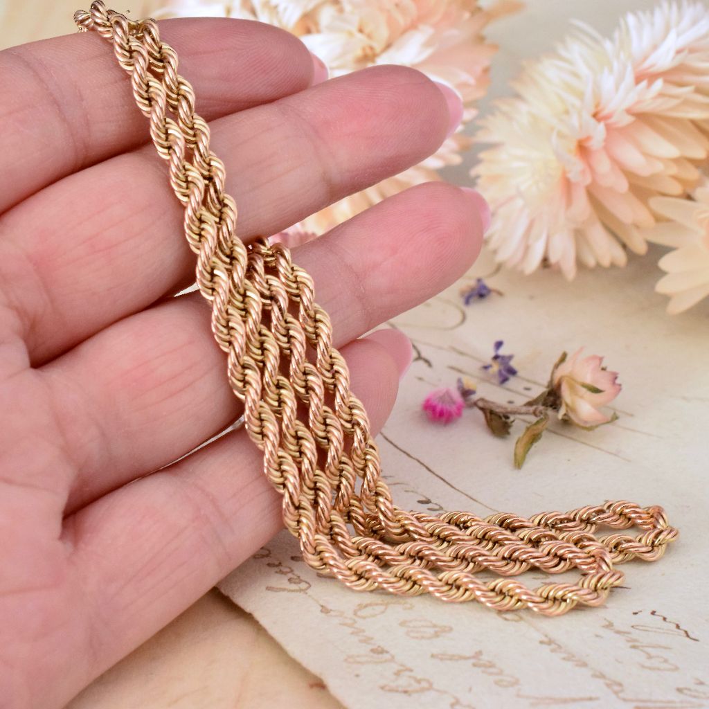 Vintage 9ct Yellow Gold ‘Rope Twist’ Italian Chain 50cm