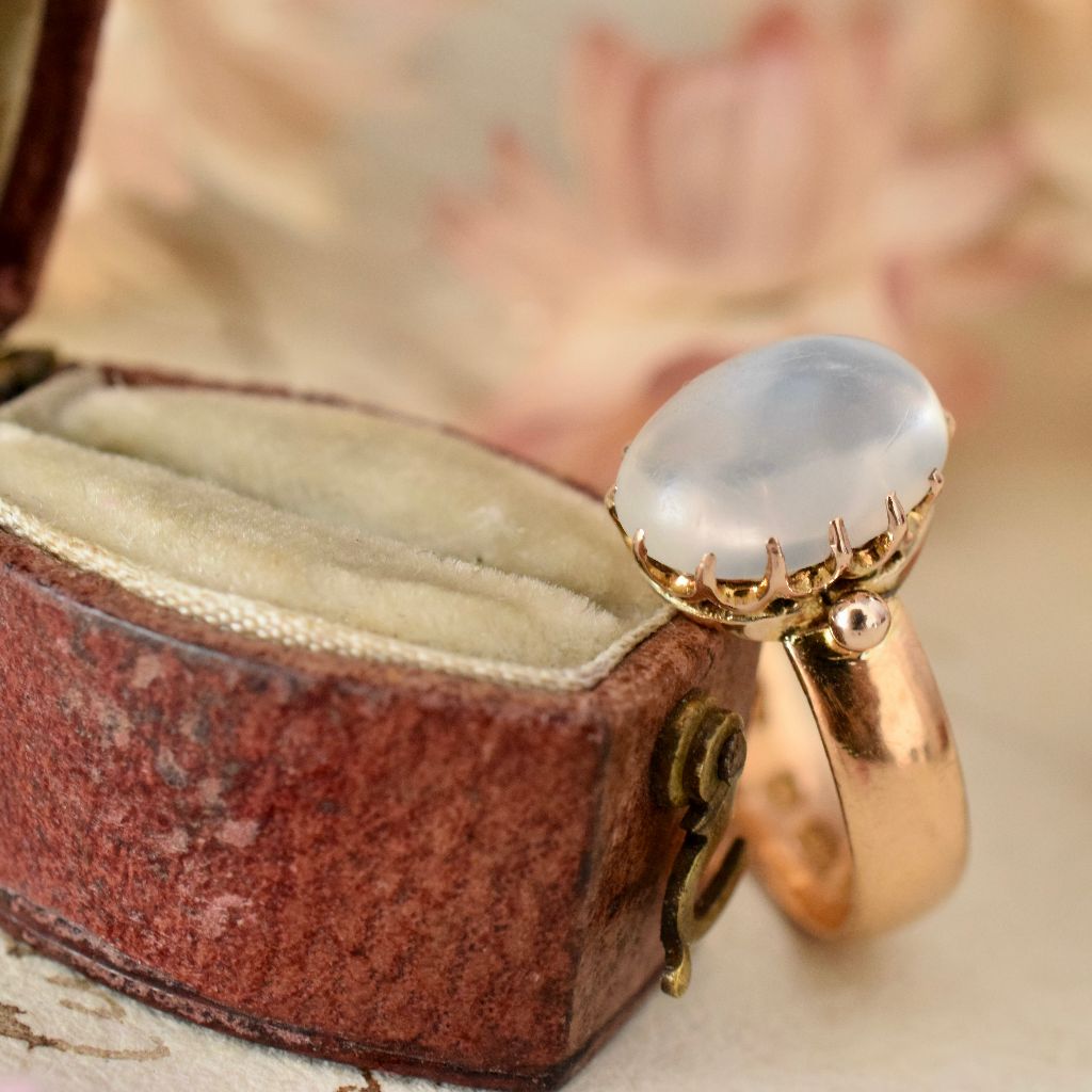 Incredible Antique Victorian 22ct Gold Moonstone Ring Hallmarked 1873
