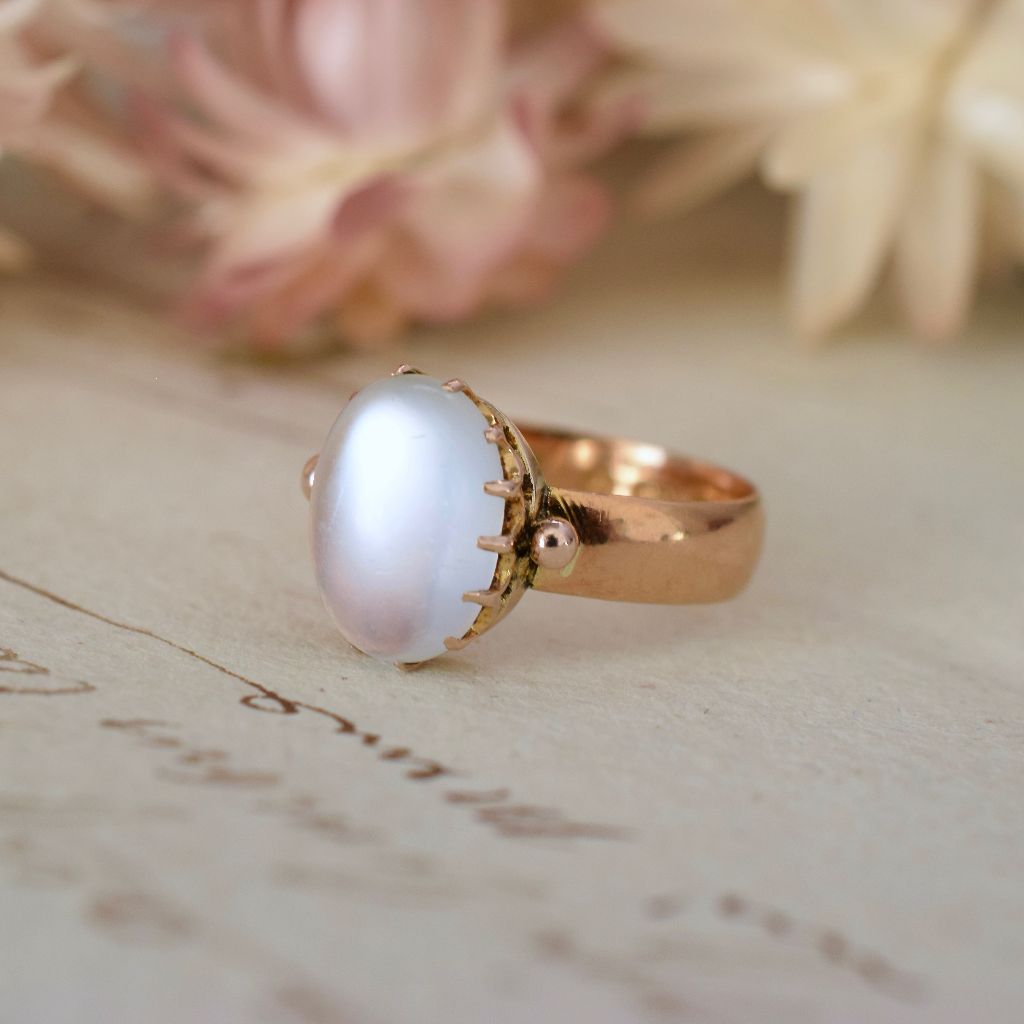 Incredible Antique Victorian 22ct Gold Moonstone Ring Hallmarked 1873