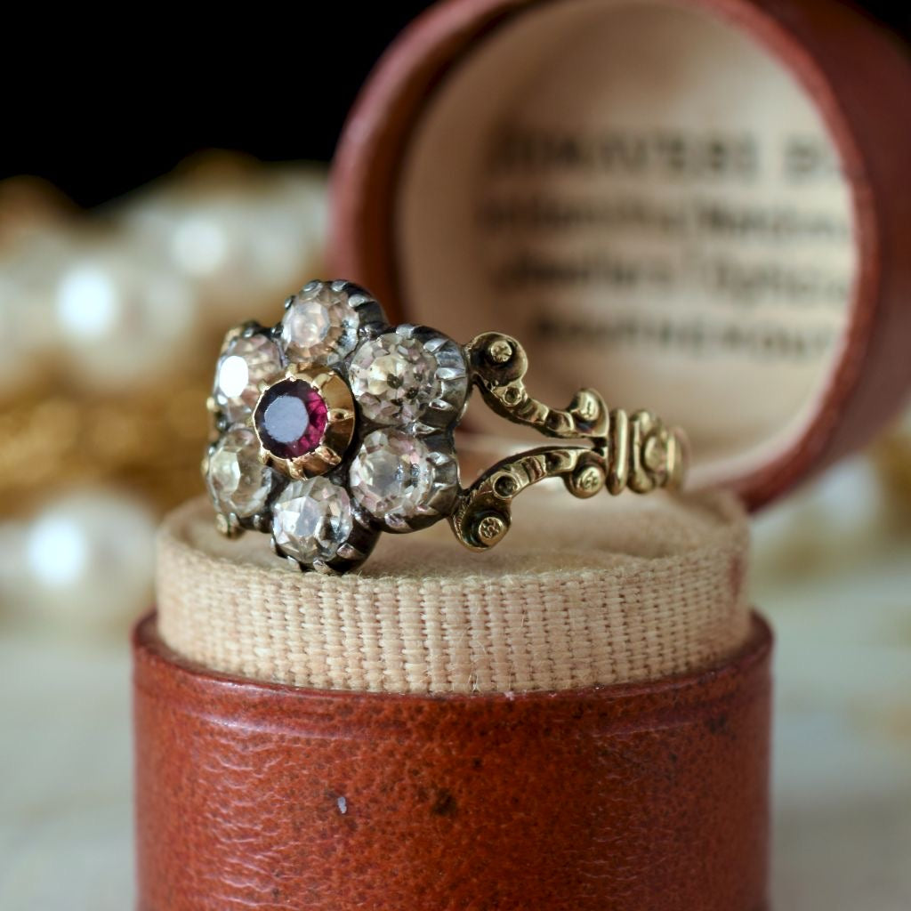 Georgian 18ct Yellow Gold ‘Daisy’ Cluster Paste Ring Circa 1820