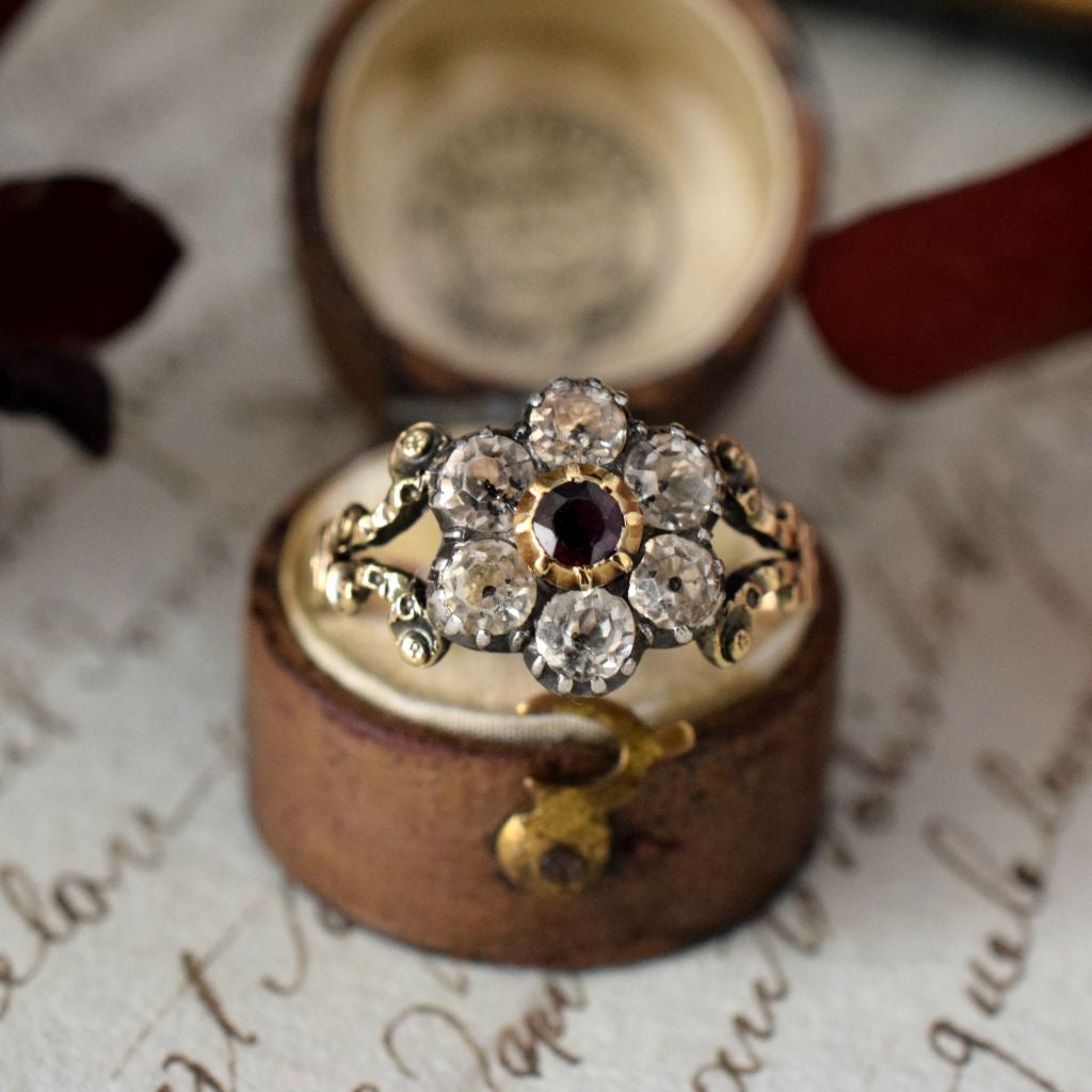 Georgian 18ct Yellow Gold ‘Daisy’ Cluster Paste Ring Circa 1820