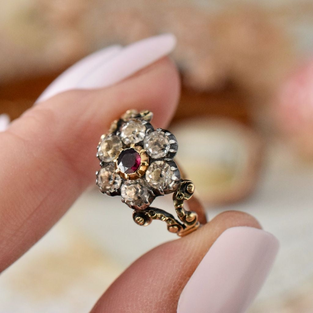 Georgian 18ct Yellow Gold ‘Daisy’ Cluster Paste Ring Circa 1820