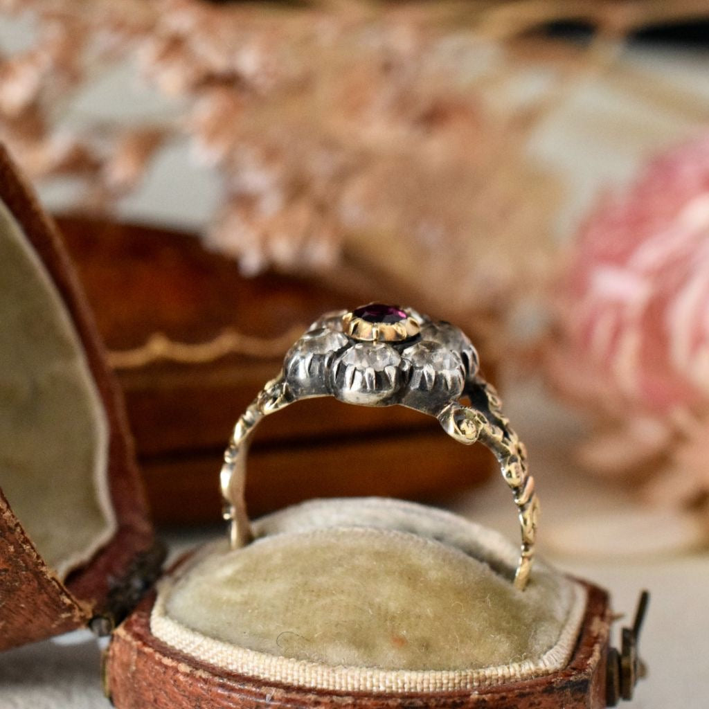 Georgian 18ct Yellow Gold ‘Daisy’ Cluster Paste Ring Circa 1820