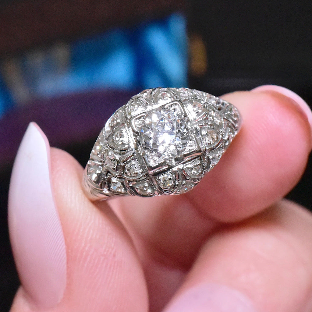 Superb Antique Art Deco Platinum And Diamond Ring 0.92ct - Circa 1920’s Independent Valuation Included In Purchase For $14,400 AUD