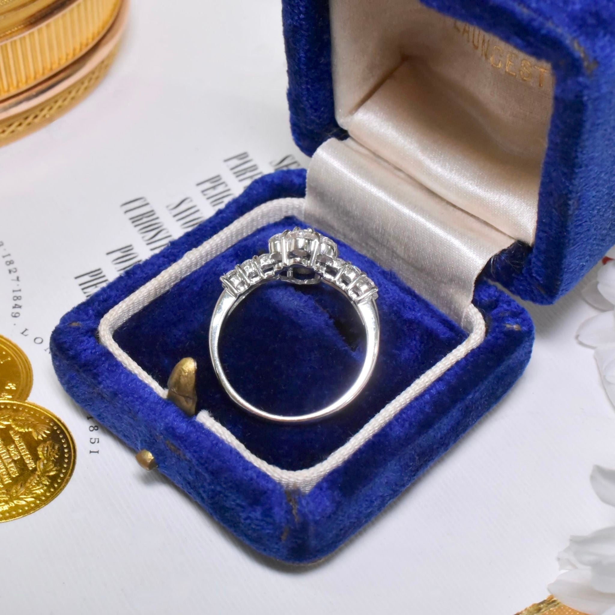 Contemporary 18ct White Gold And Diamond ‘Daisy’ Cluster Ring - 0.85ct