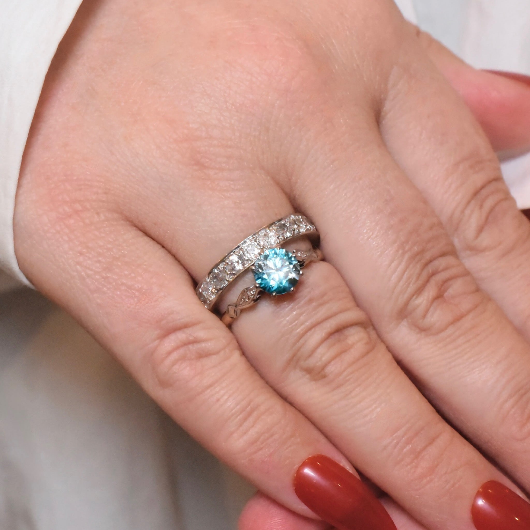 Antique Art Deco 9ct Yellow Gold And Palladium Zircon Ring - Circa 1915