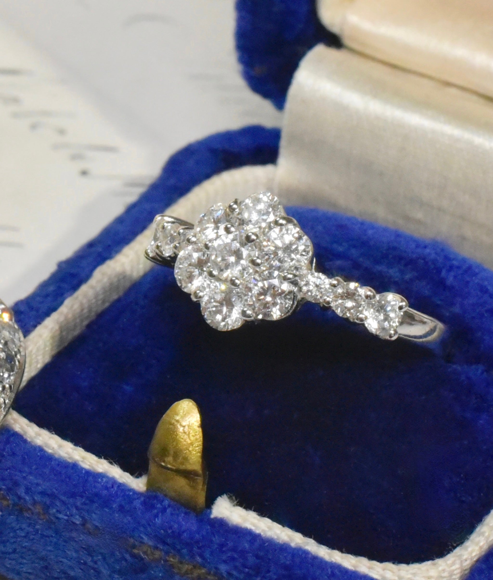 Contemporary 18ct White Gold And Diamond ‘Daisy’ Cluster Ring - 0.85ct