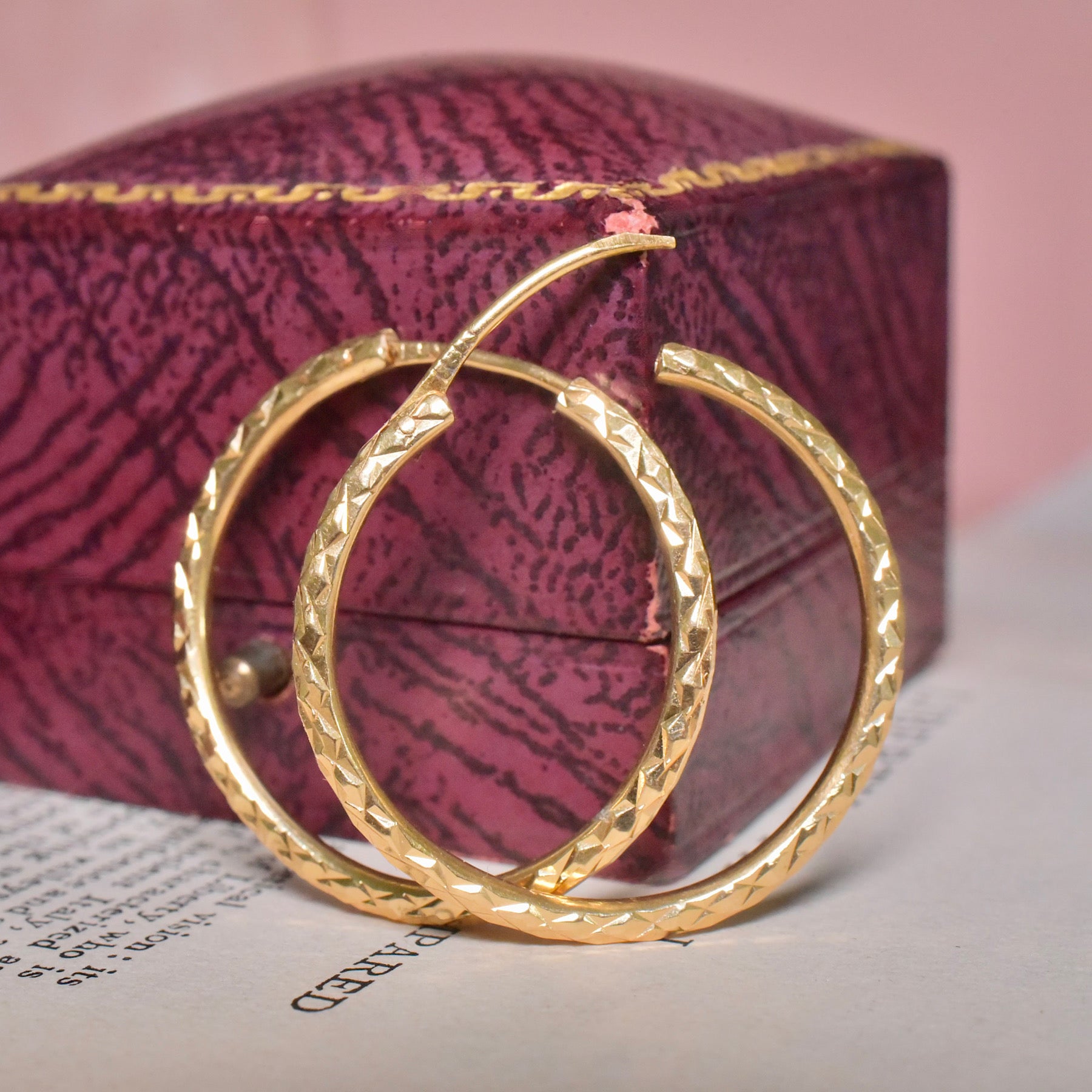 Modern 18ct Yellow Gold Hoop Earrings