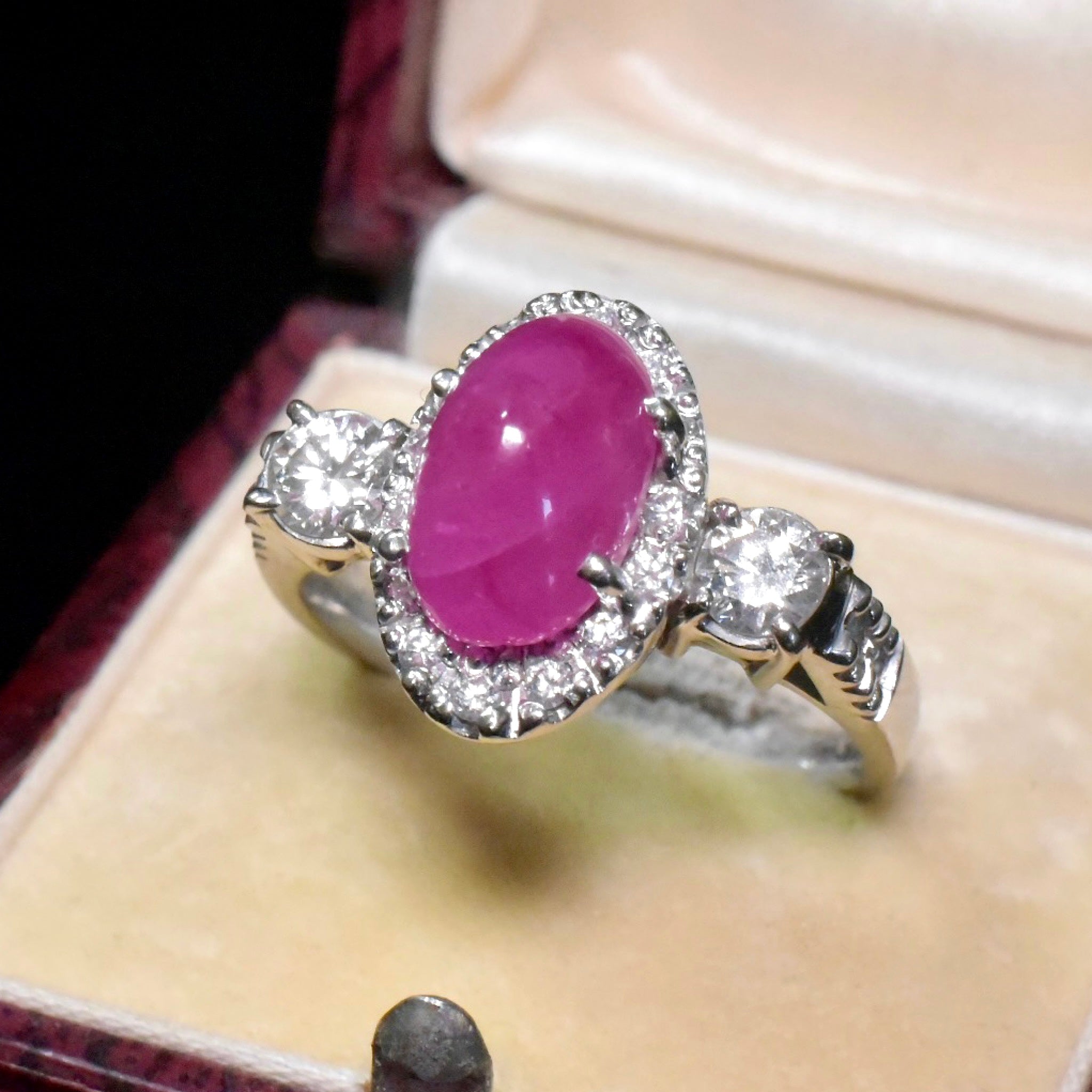 Superb 18ct White Gold Ruby And Diamond Ring Valuation Included In Purchase For $12,030 AUD