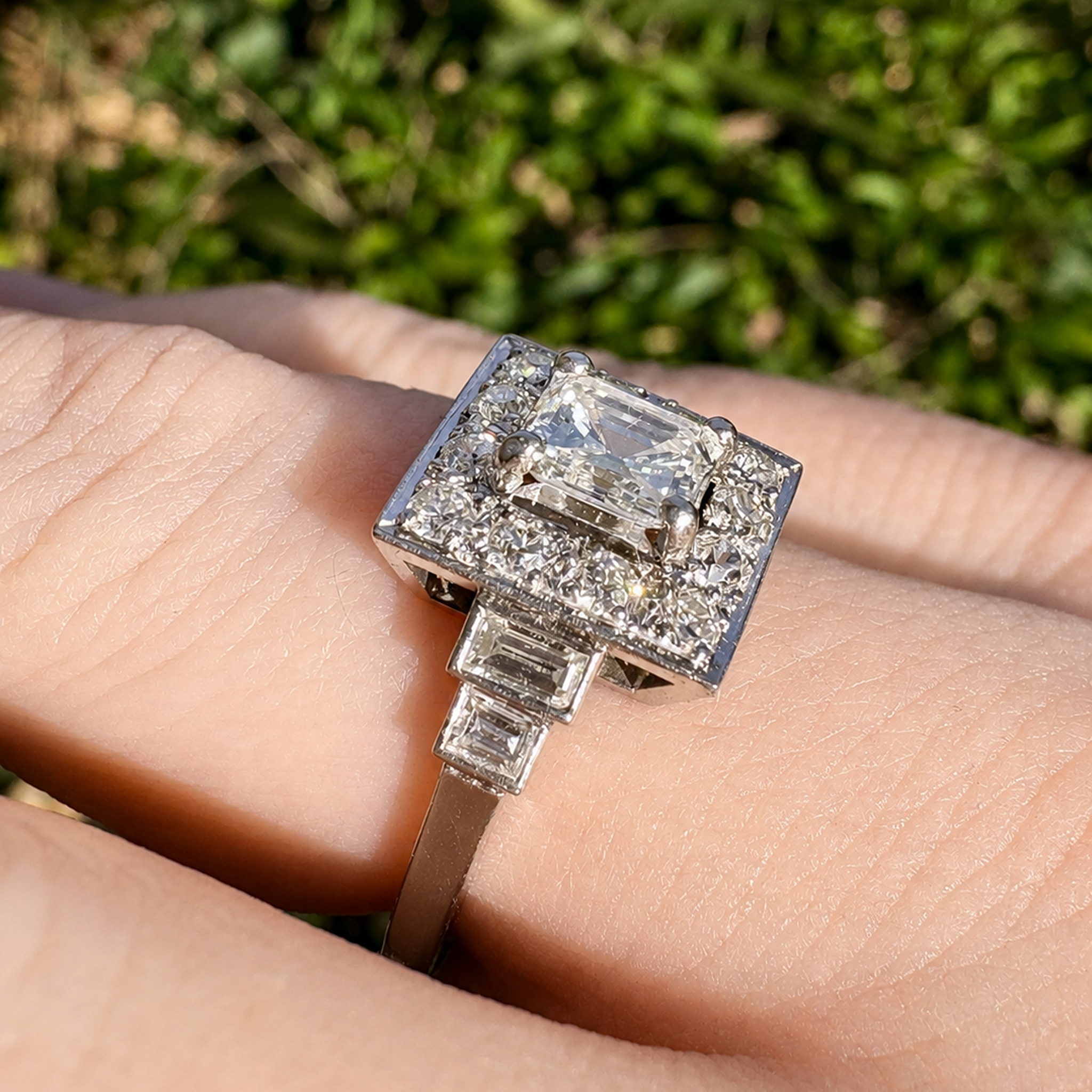 Superb Vintage 14ct White Gold Diamond Cluster 1.71 ct Ring Independent Gemmological Valuation for $11,615 AUD