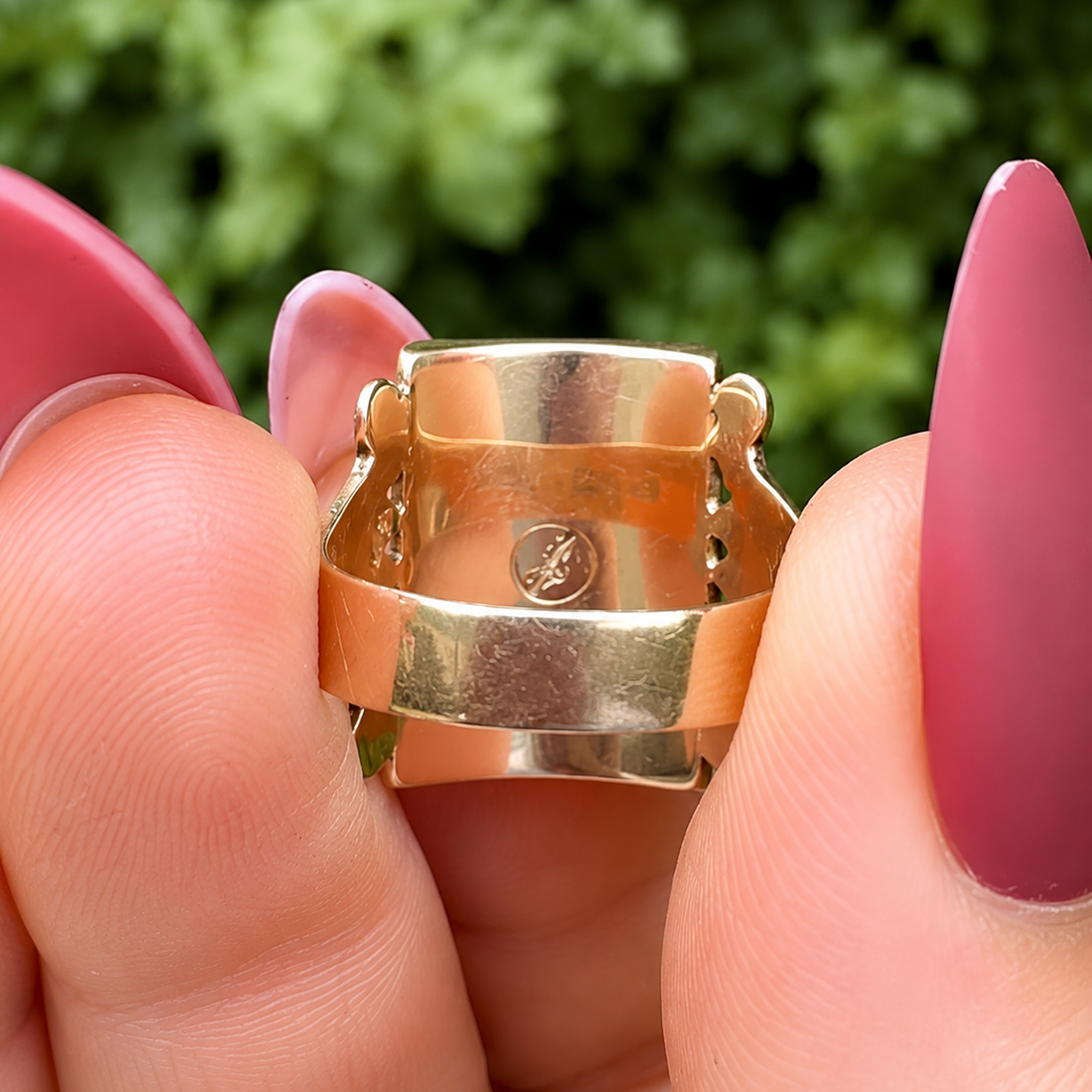 Antique Victorian 10 Carat Rose Gold Onyx Monogram ‘D’ Signet Ring – Patented By William Leidig, 1890