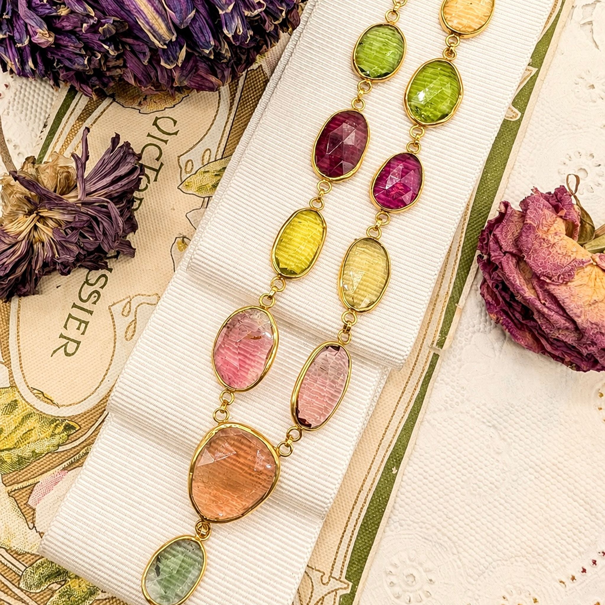 Magnificent Contemporary 18ct Yellow Gold Multi-Tourmaline Necklace Complete With An Independent Gemmological Valuation of $21,000 AUD 