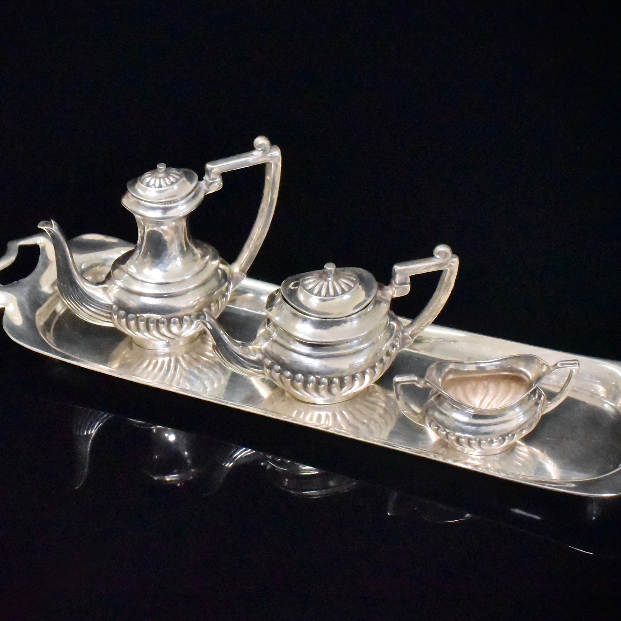 Vintage Sterling Silver Coffee / Tea Set And Tray - John Rose - Birmingham 1951