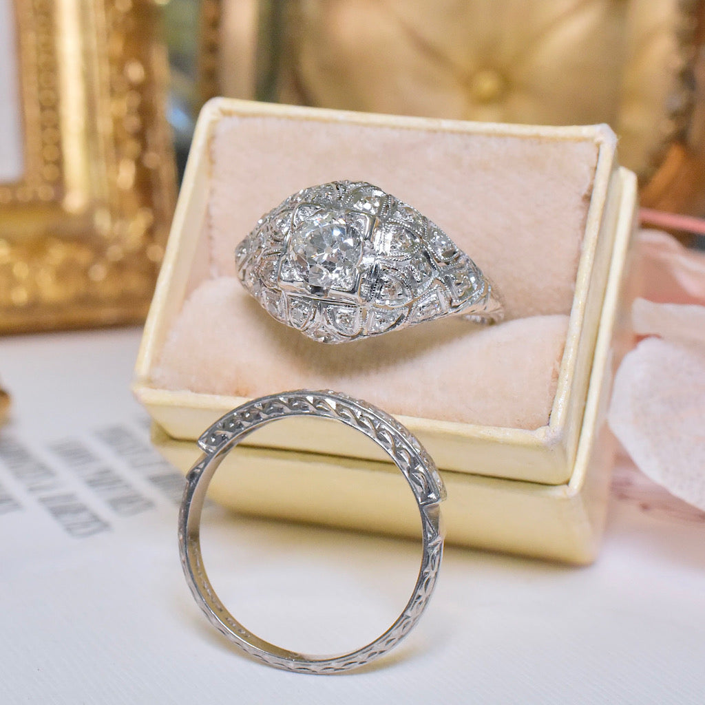 Superb Antique Art Deco Platinum And Diamond Ring 0.92ct - Circa 1920’s Independent Valuation Included In Purchase For $14,400 AUD