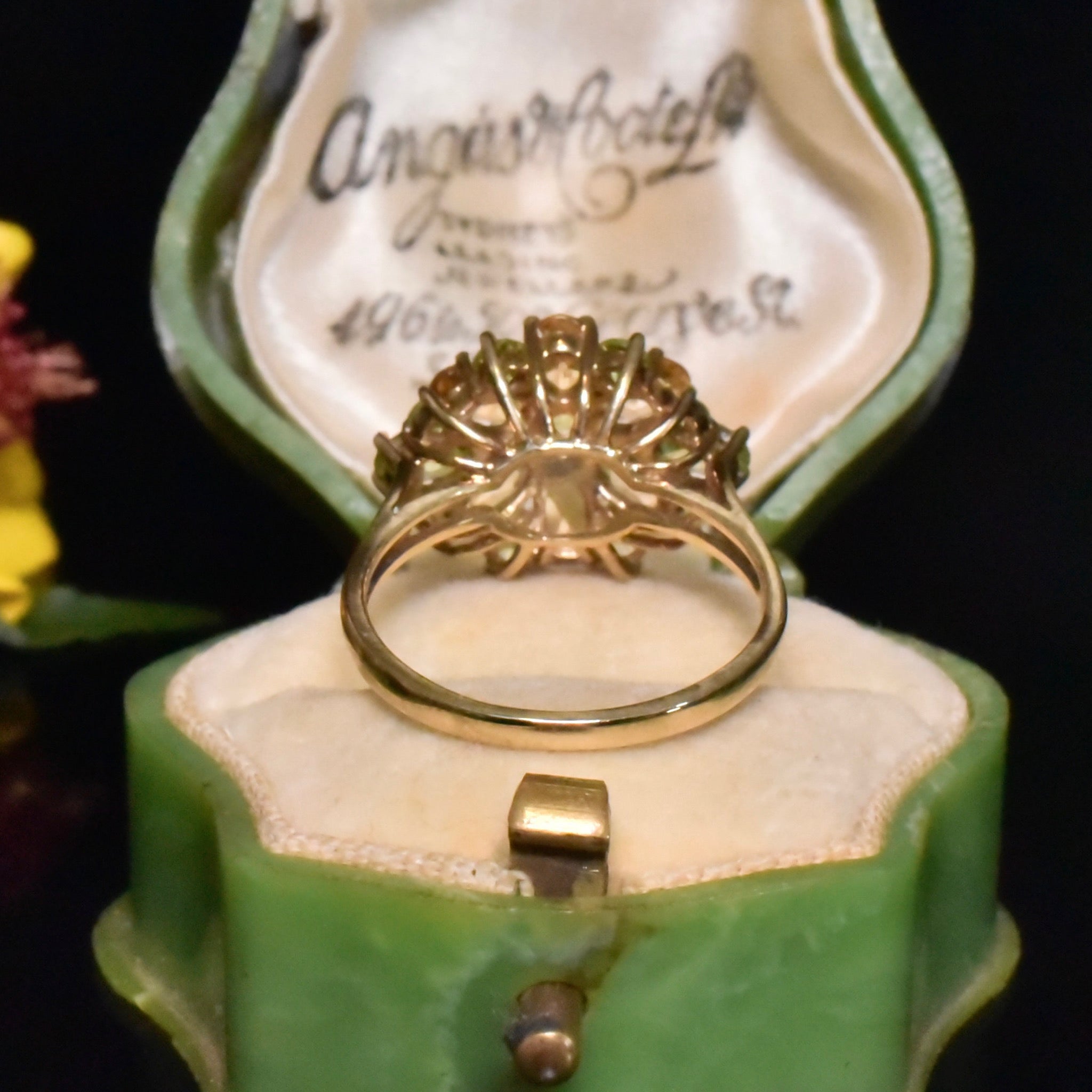 Contemporary 9ct Yellow Gold Peridot And Citrine Ring - Birmingham 2007