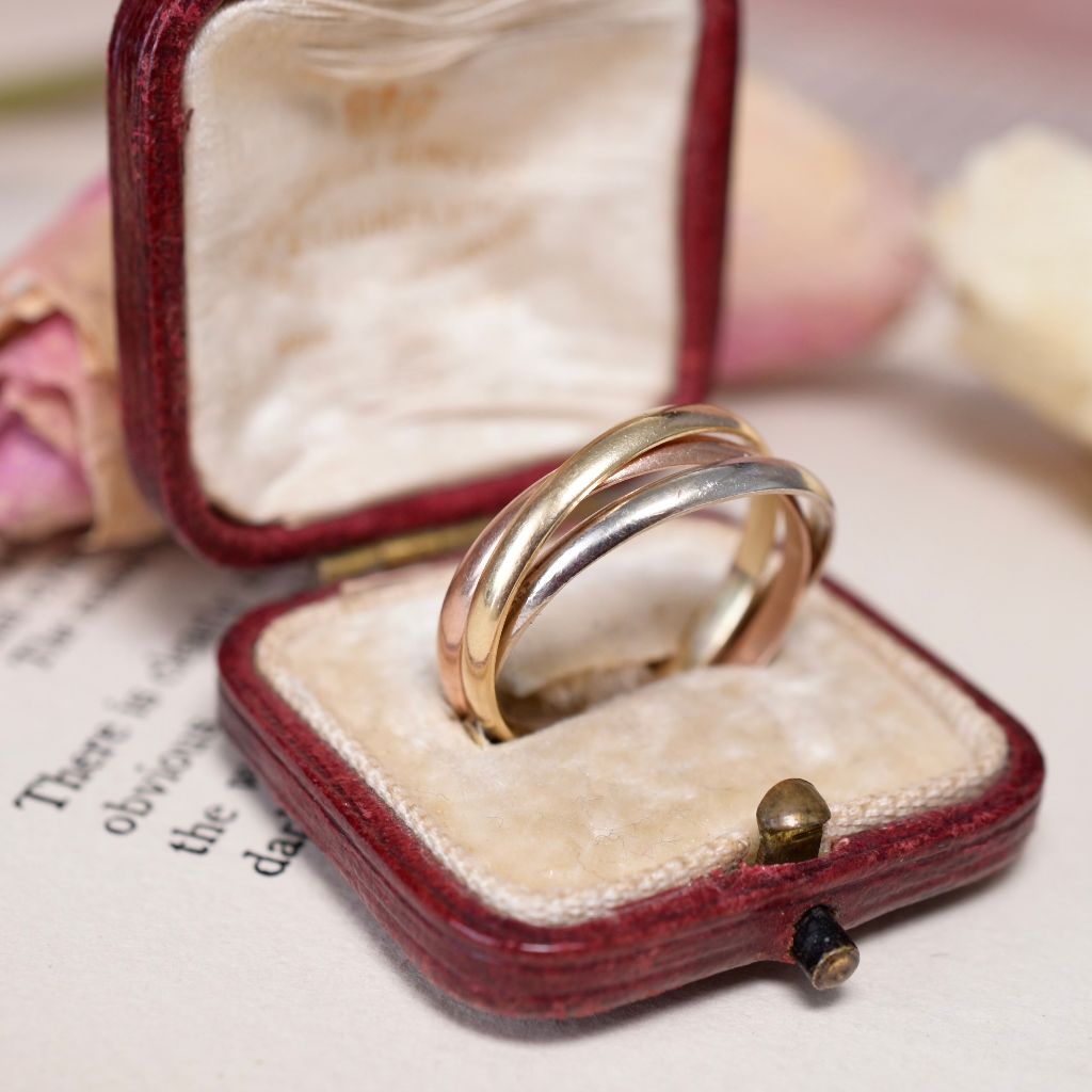 Vintage 14ct Tri-Colour Russian Wedding Ring