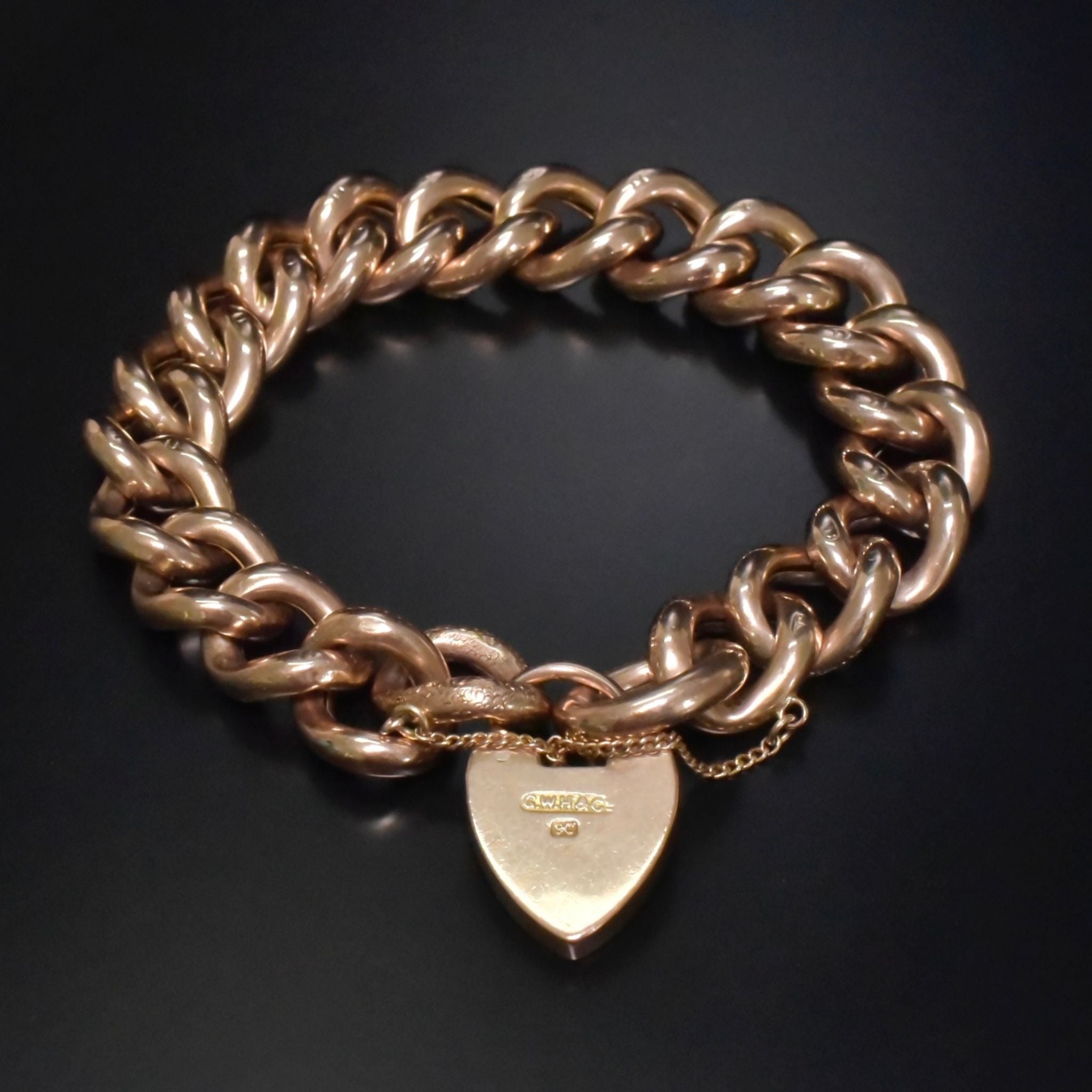 Superb Antique 9ct Rose Gold ‘Day & Night’ Curblink Bracelet Circa 1900-1910