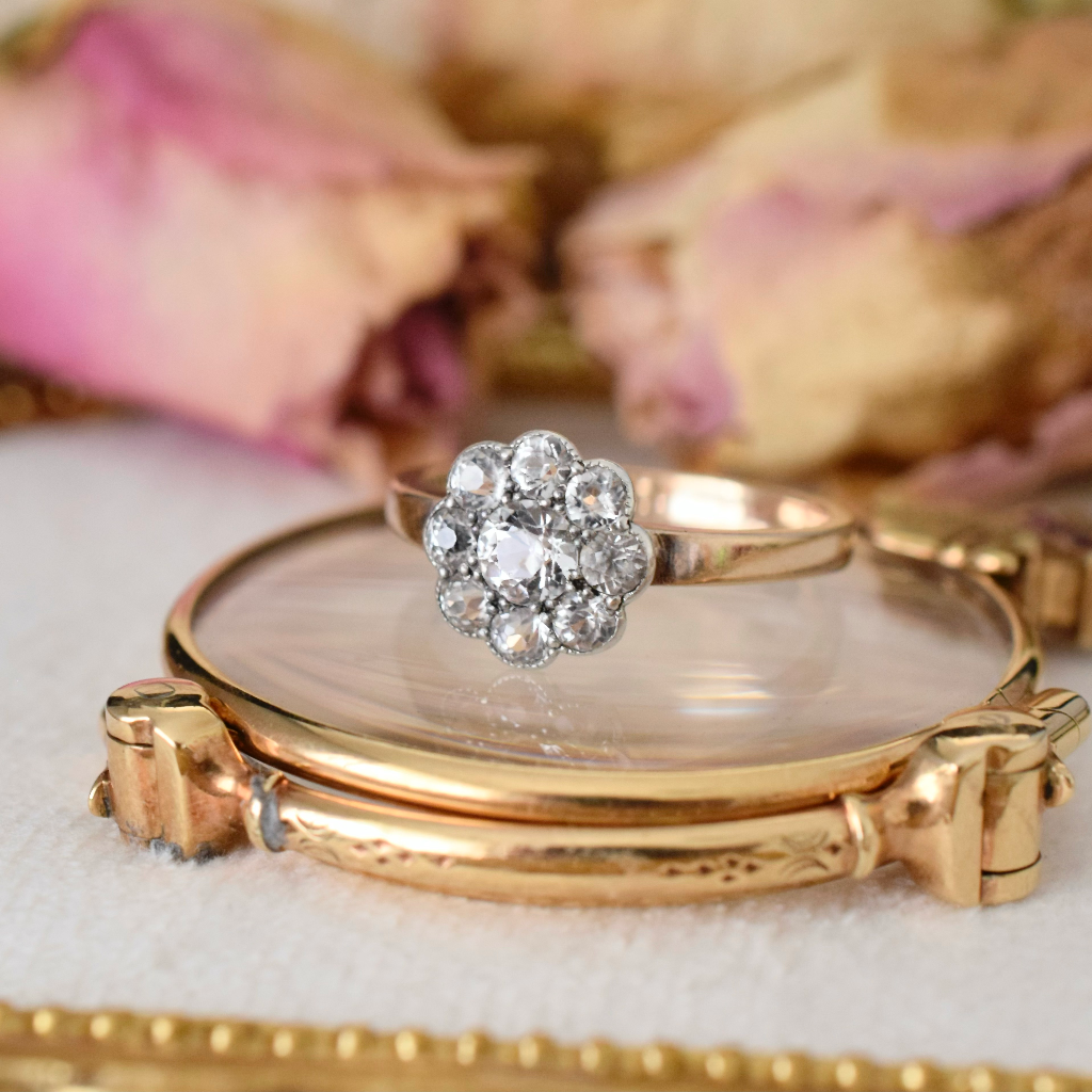 Antique Australian 15ct Rose Gold And White Sapphire Ring W. J. Moore And Sons - Circa 1910
