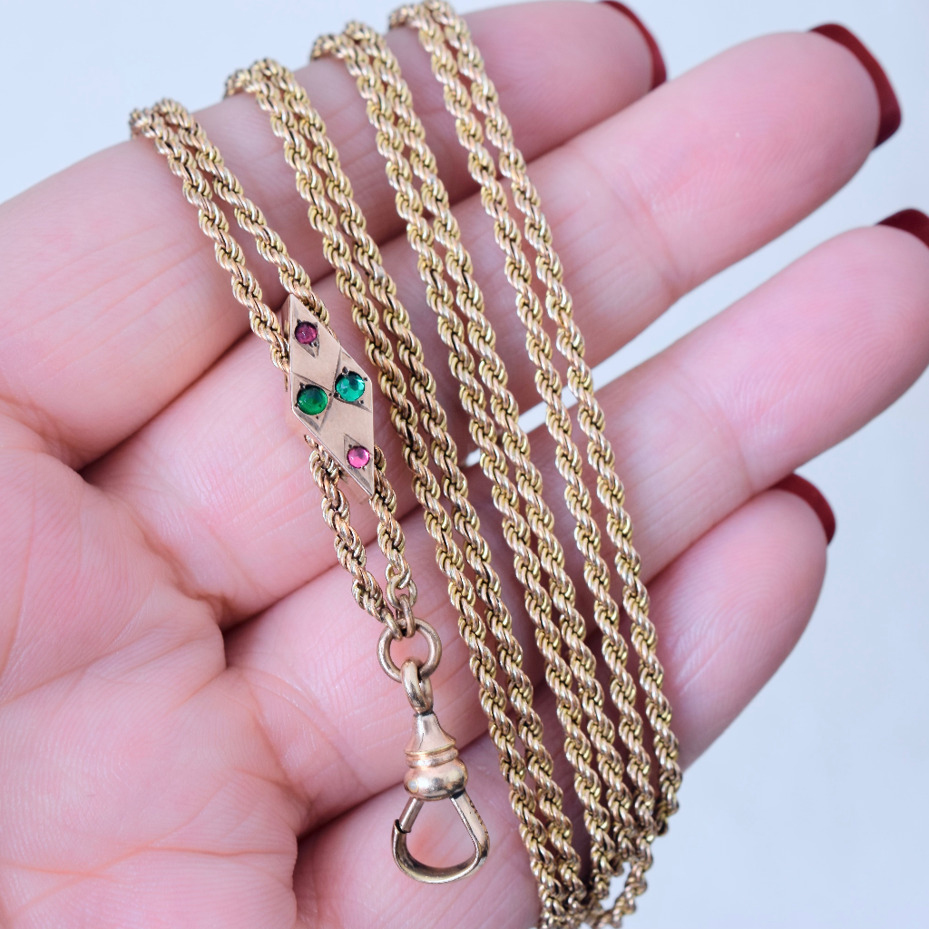 Antique Victorian Gold Filled Slide Chain Circa 1900