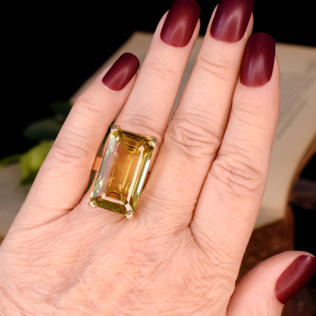 Vintage 9ct Yellow Gold 26ct Citrine Ring Circa 1960’s