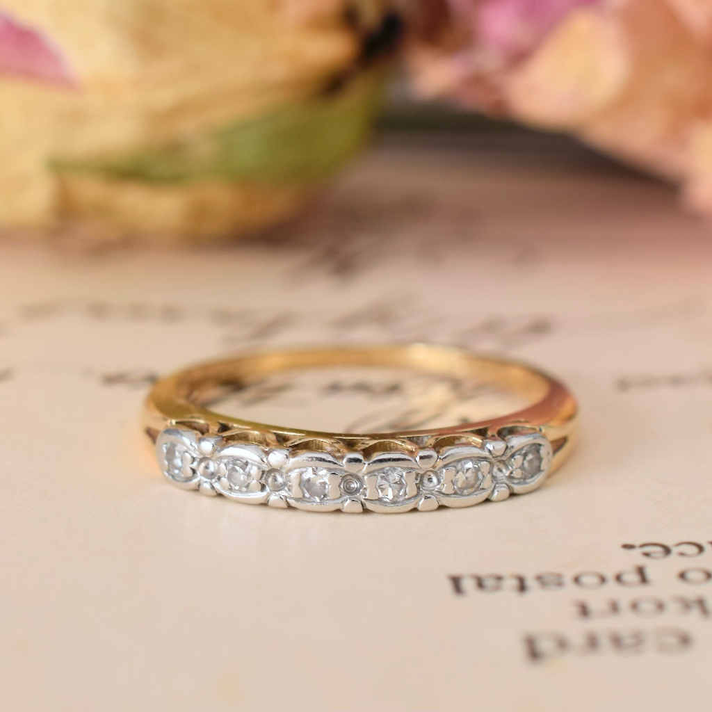 Vintage 18ct Yellow Gold, Platinum And Diamond Ring Circa 1940-50’s