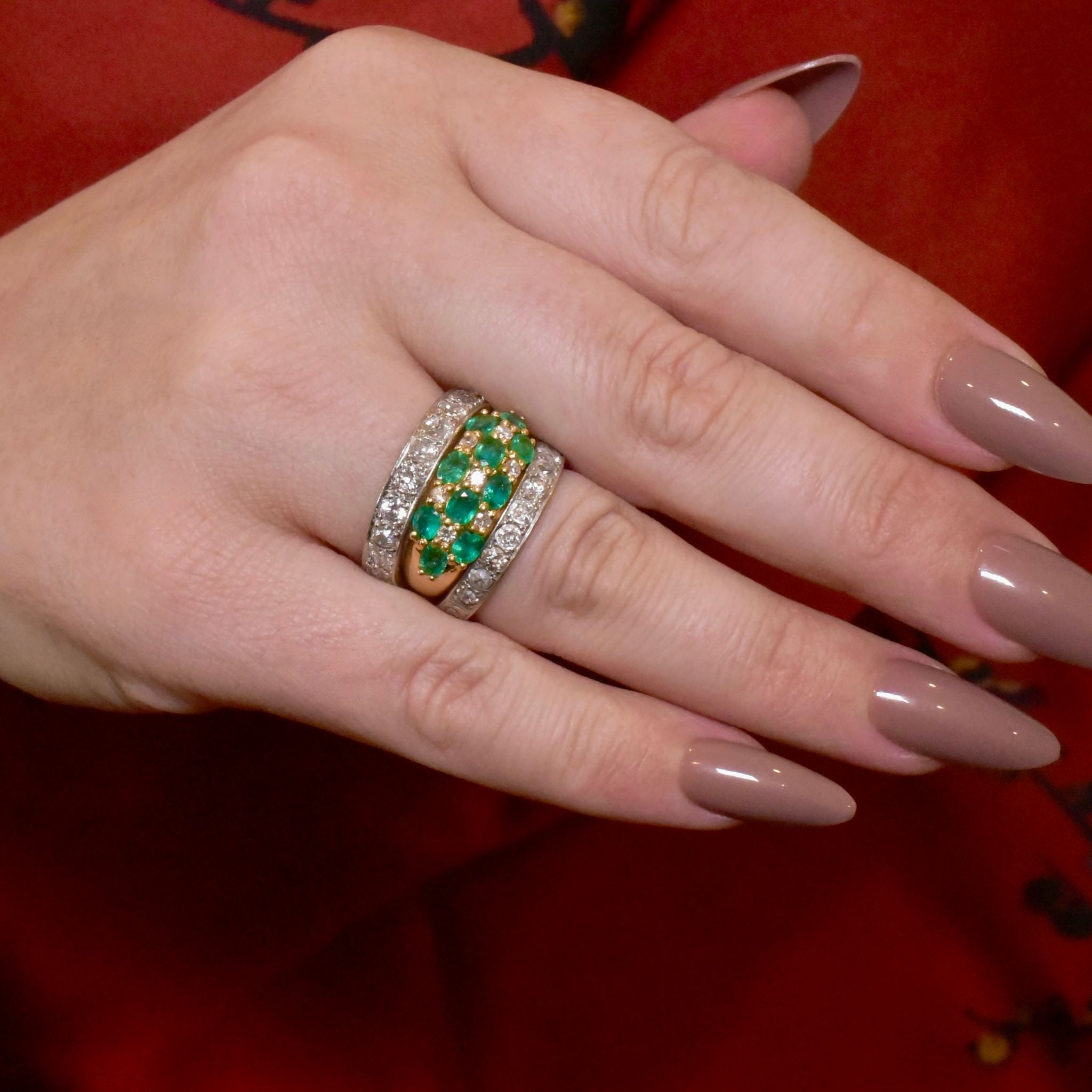 Superb 18ct Yellow Gold Emerald And Diamond Ring - London 1998