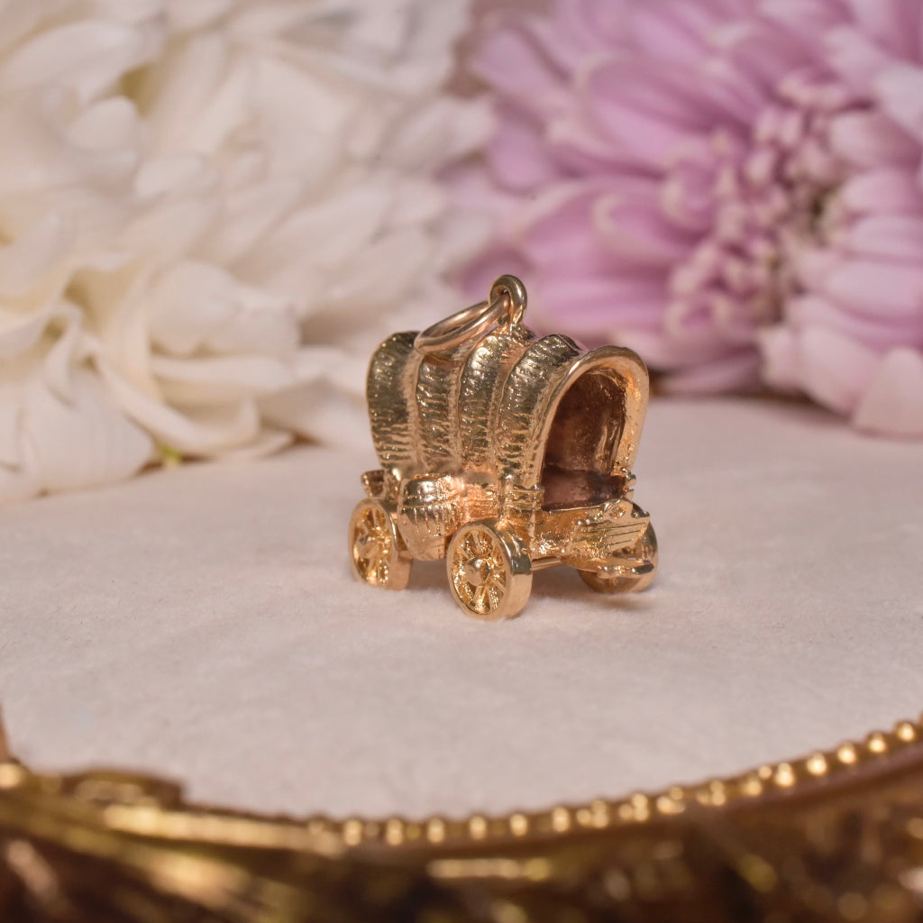 Vintage 9ct Yellow Gold Articulated ‘Wagon’ Charm - London 1970 - 8.2 Grams