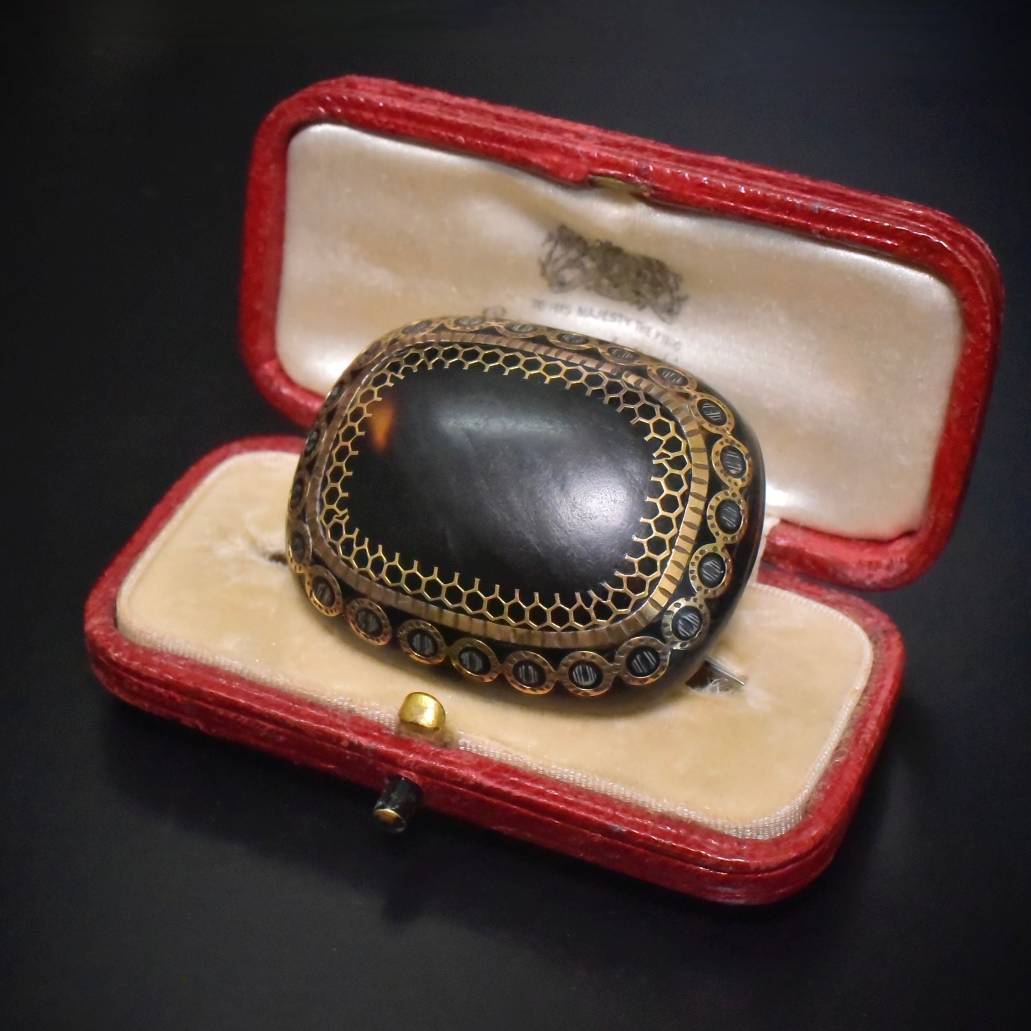 Antique Victorian Piqué Gold & Silver Brooch