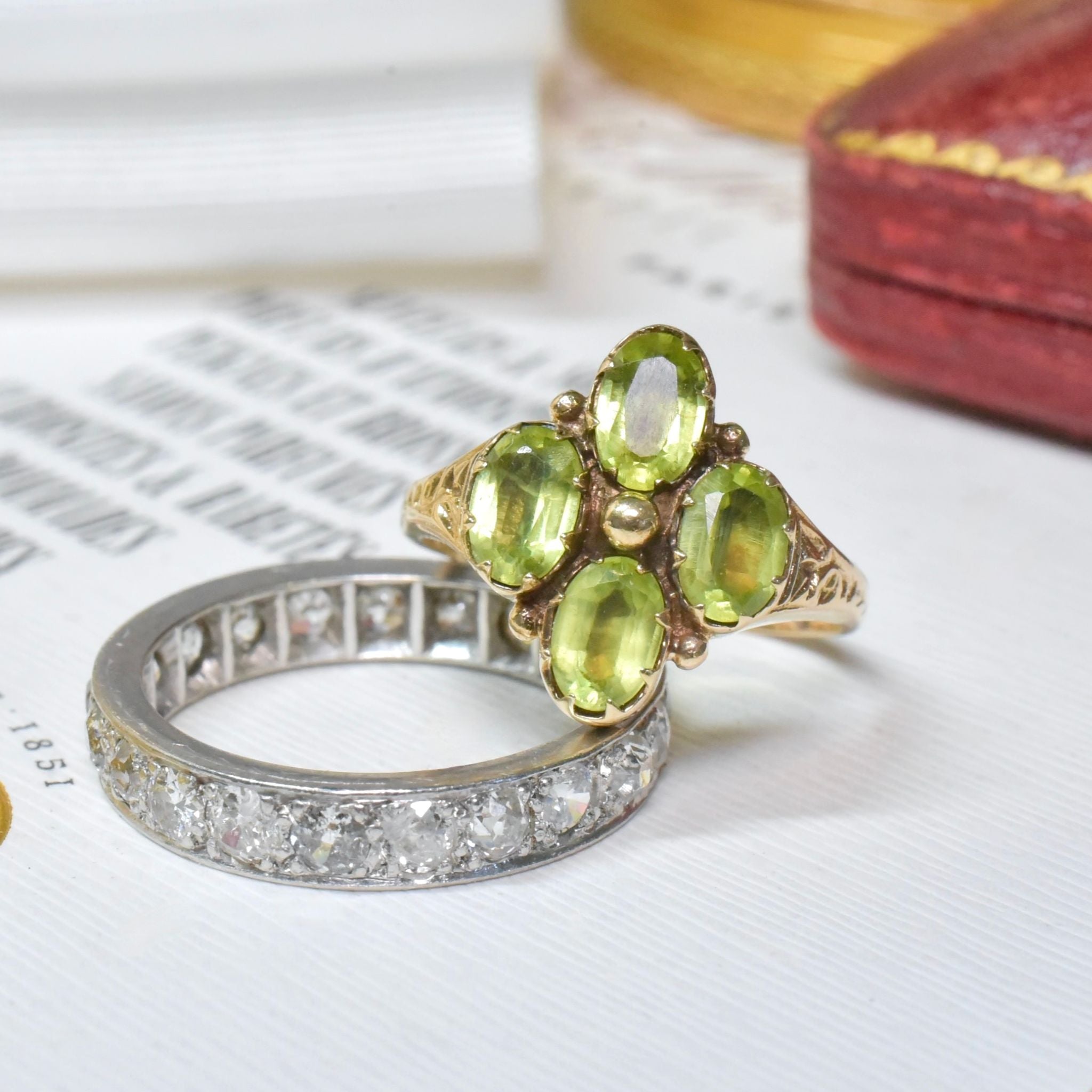 Vintage ‘Antique Style’ 9ct Rose Gold And Peridot Ring - London 1978