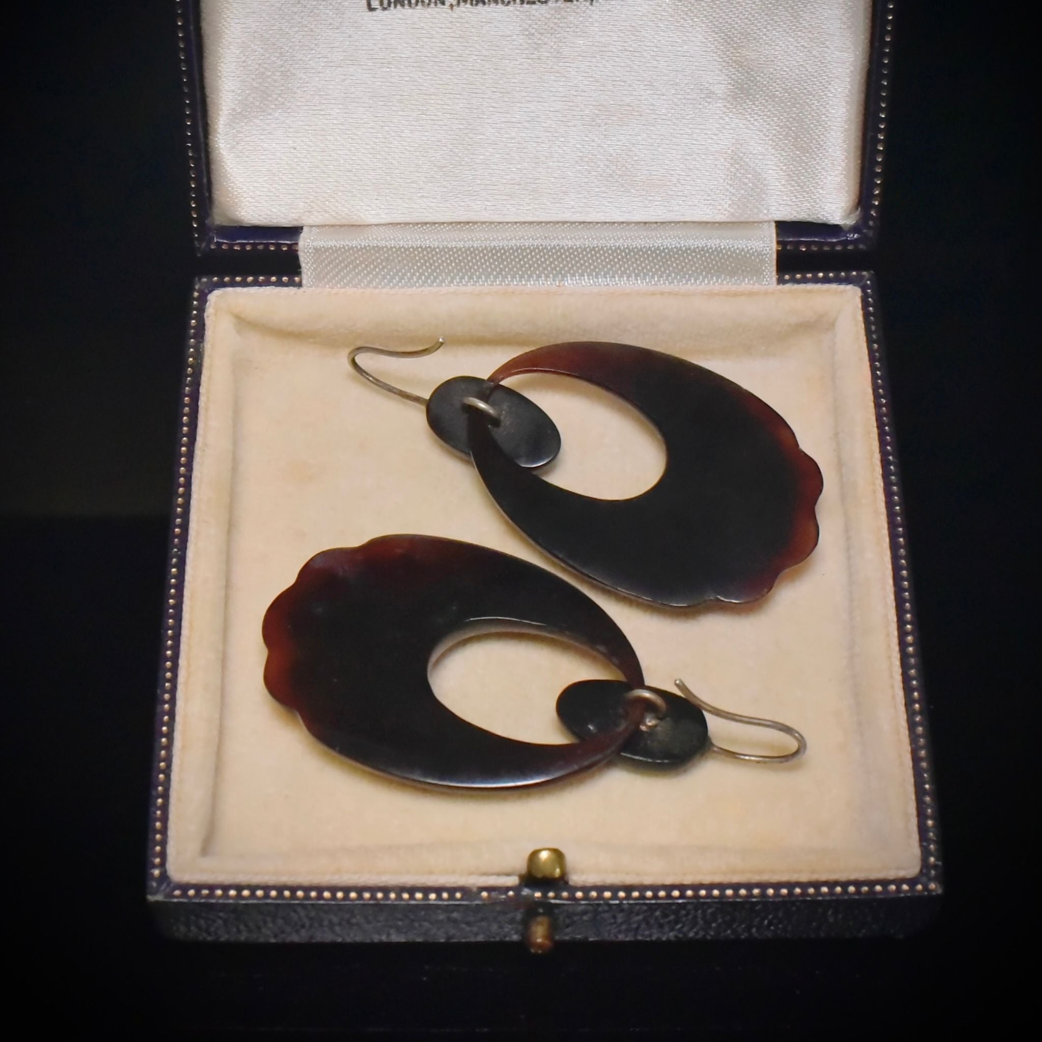 Superb Antique French Victorian Piqué Gold & Silver Earrings