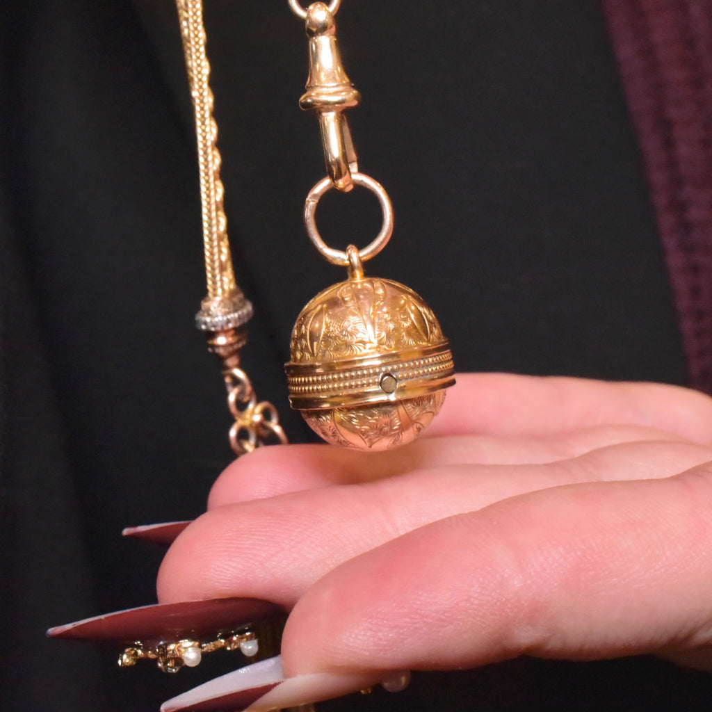 Superb Antique Victorian 15ct Rose Gold ’Swinging’ Compass Pendant Circa 1880-90