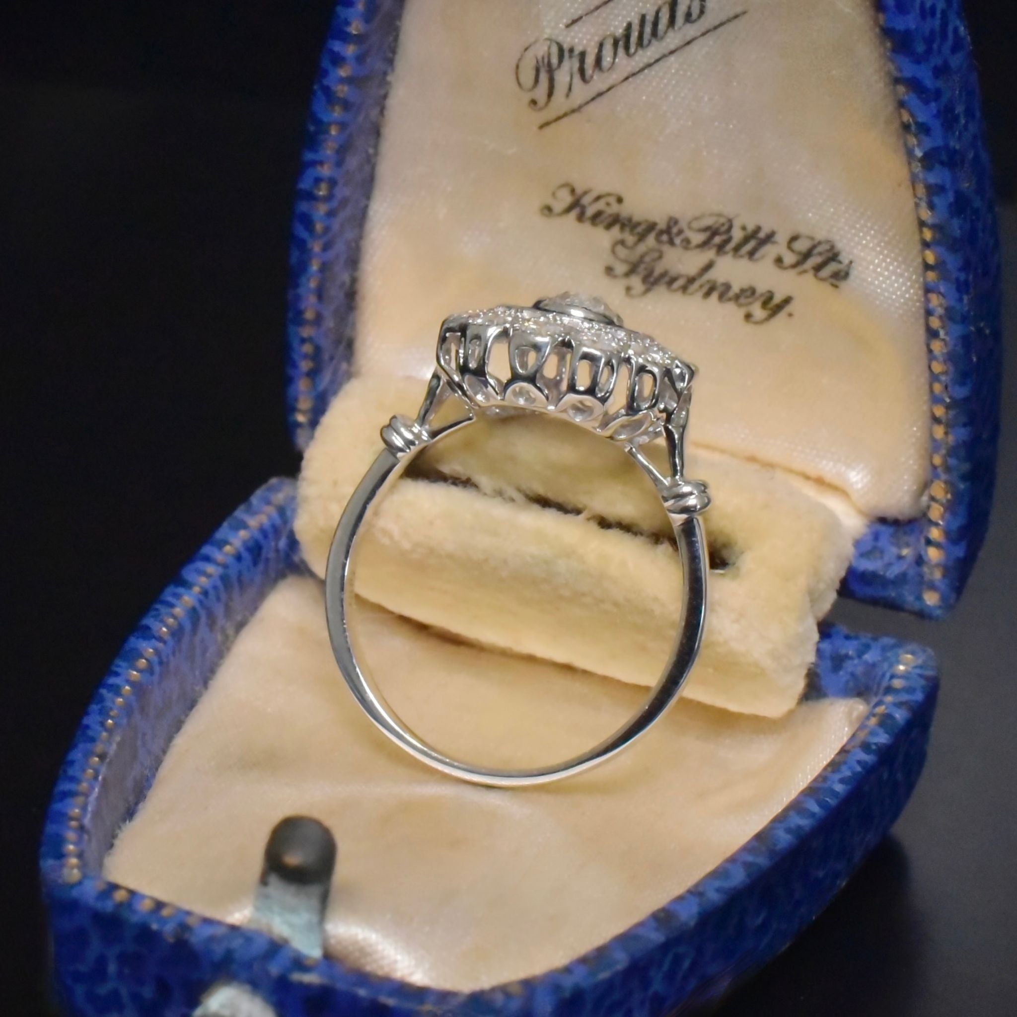 Contemporary 14ct White Gold Sapphire And Diamond Halo Ring Included With Purchase Valuation For $15000 AUD