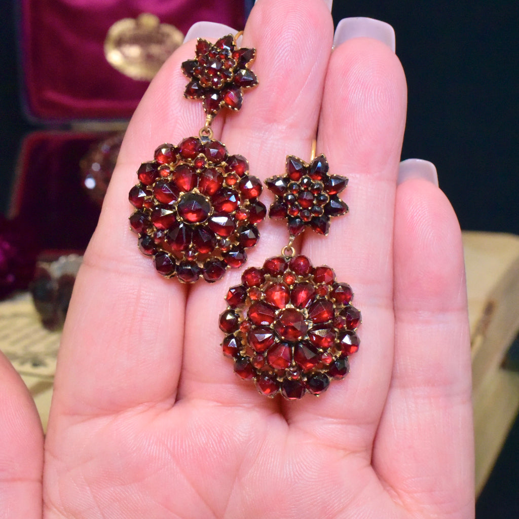 Superb Antique Victorian Bohemian Garnet Demi-Parure - Circa 1880-90