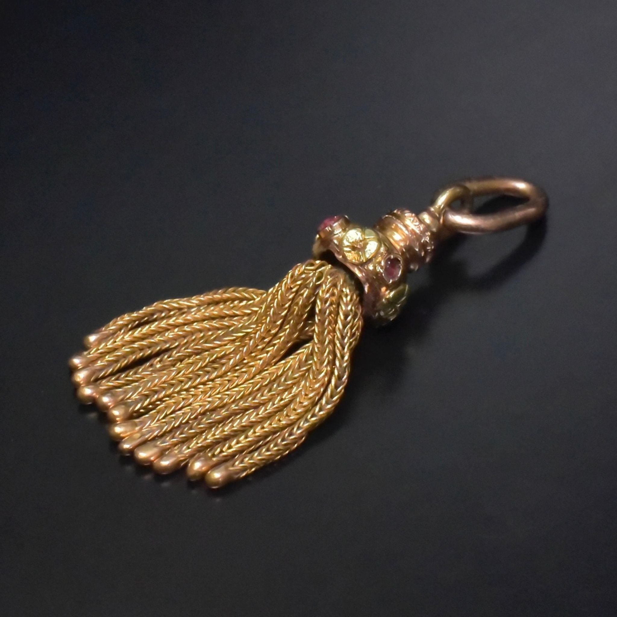 Antique Victorian 15ct Bi-Colour Gold Tassel Fob Circa 1870-1880