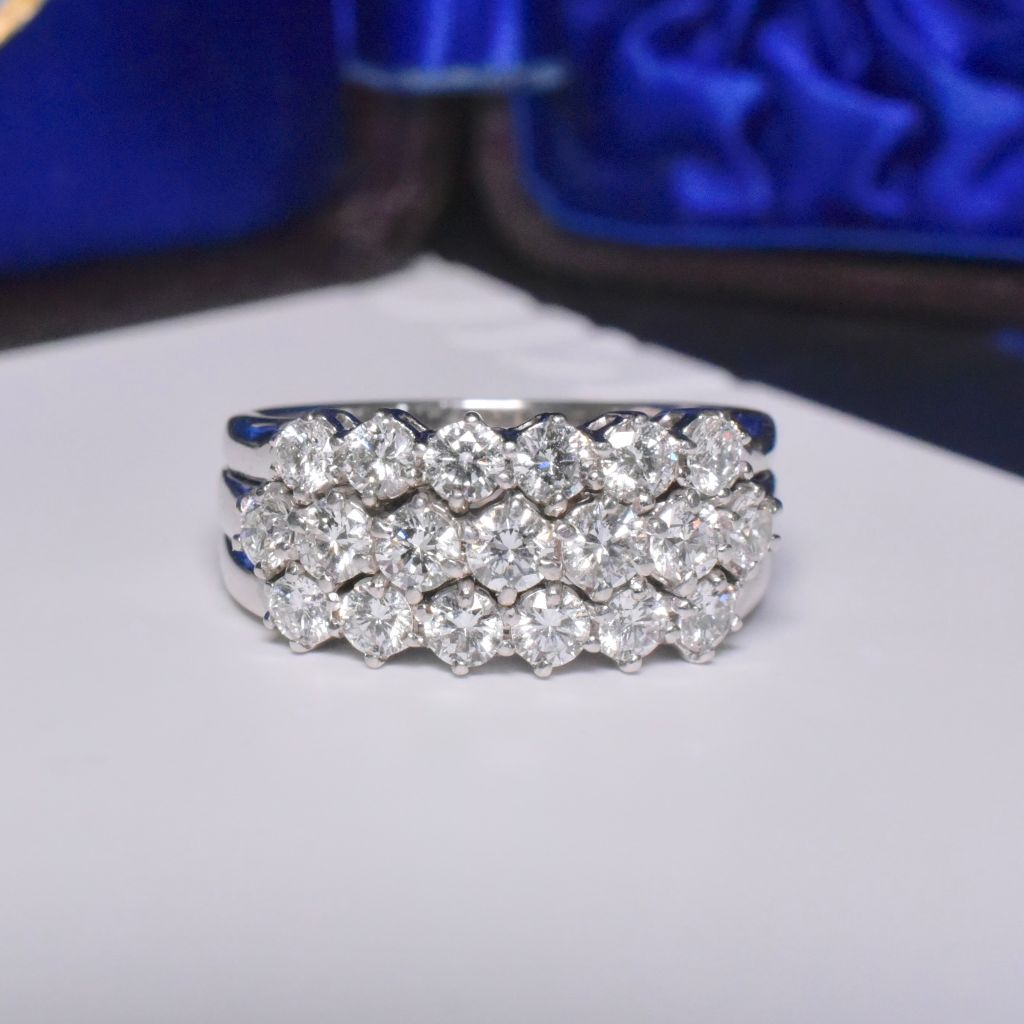 Superb Estate 18ct White Gold Diamond Ring - 1.50ct - London 2006