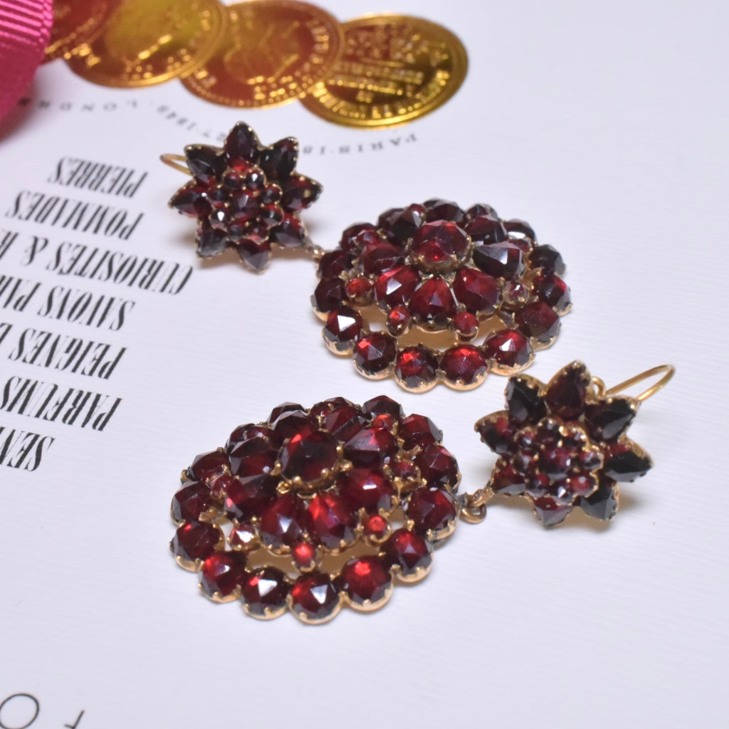 Superb Antique Victorian Bohemian Garnet Demi-Parure - Circa 1880-90