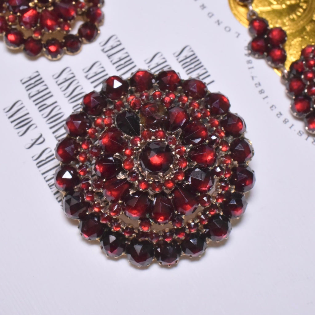 Superb Antique Victorian Bohemian Garnet Demi-Parure - Circa 1880-90