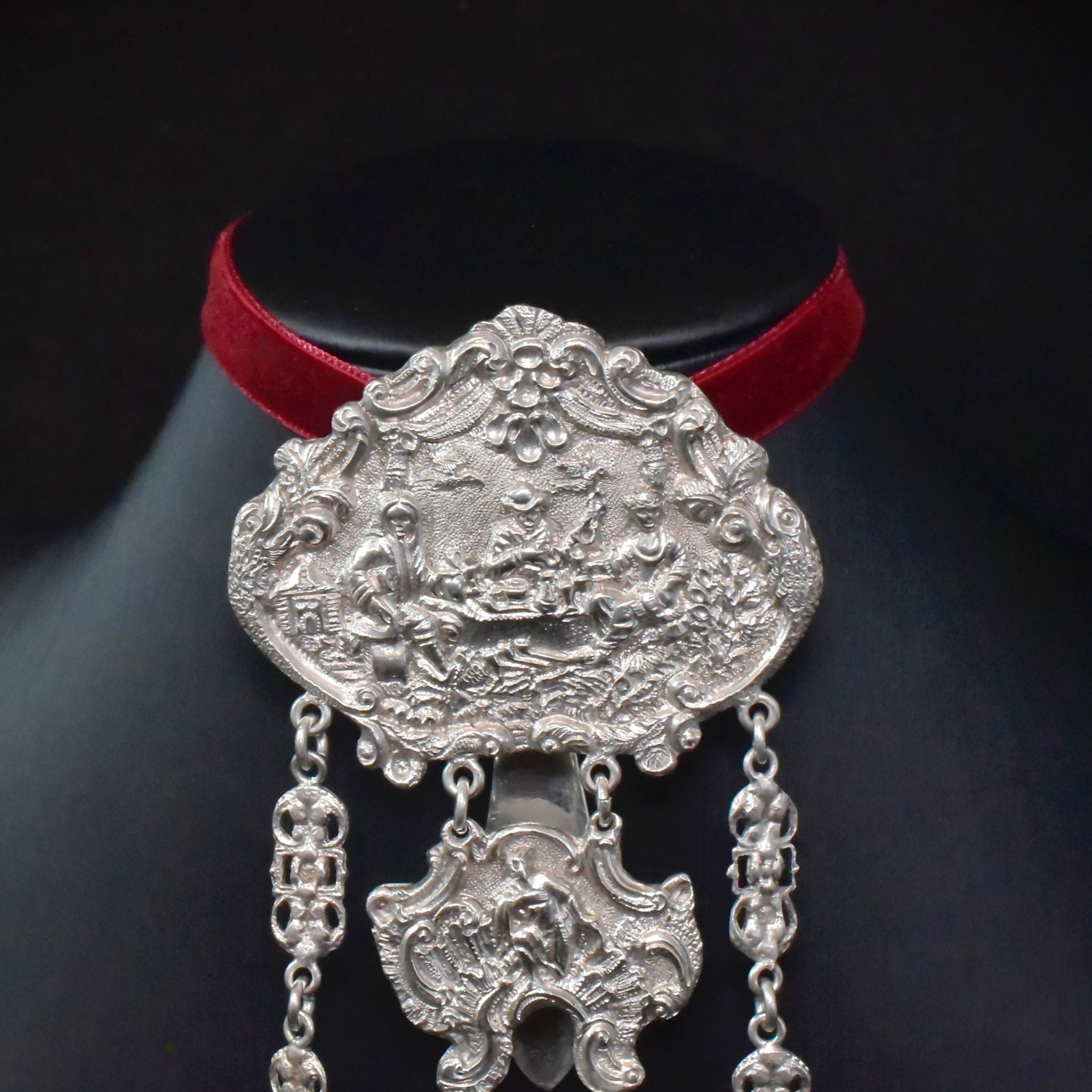Antique Victorian Sterling Silver Chatelaine Hallmarked For London 1890