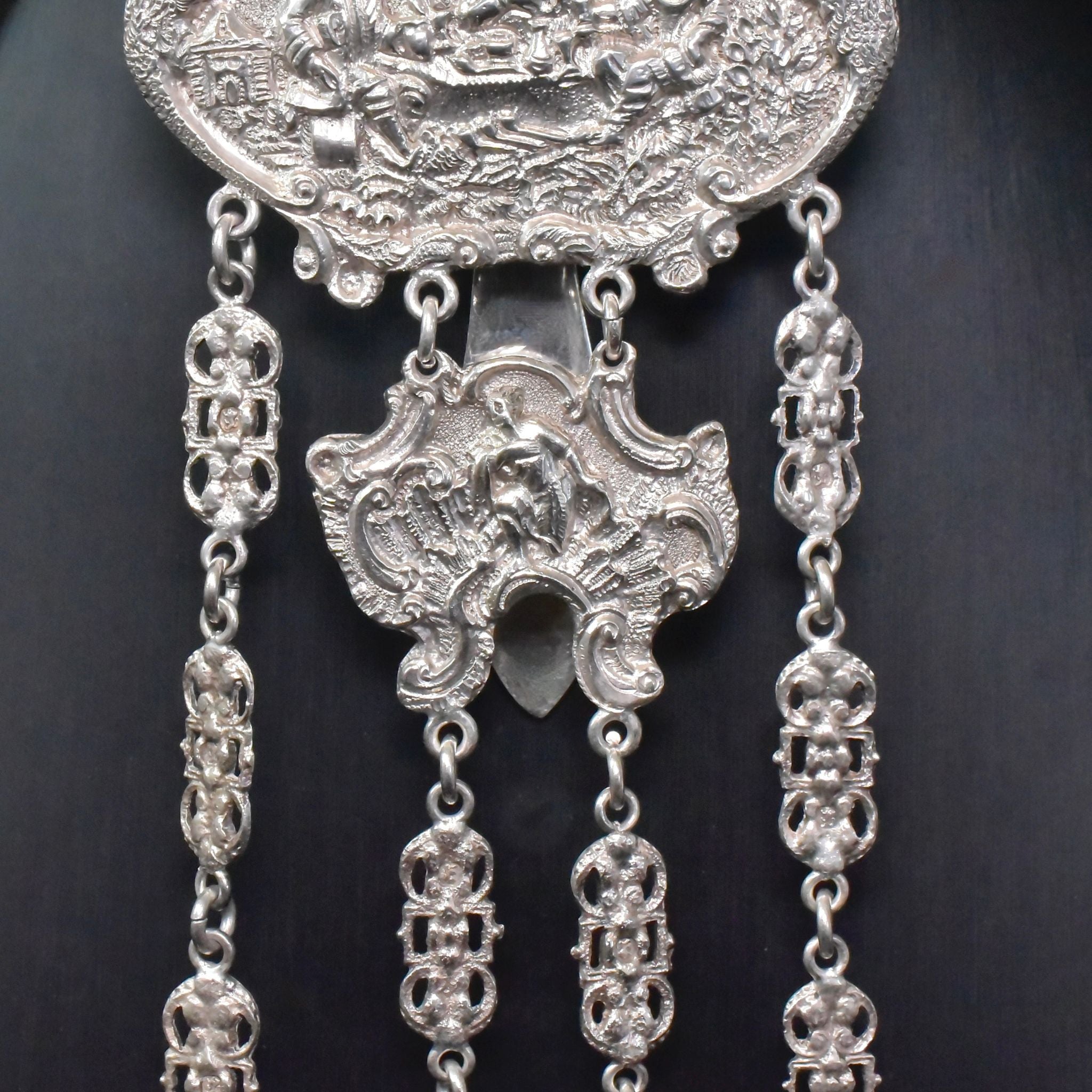 Antique Victorian Sterling Silver Chatelaine Hallmarked For London 1890