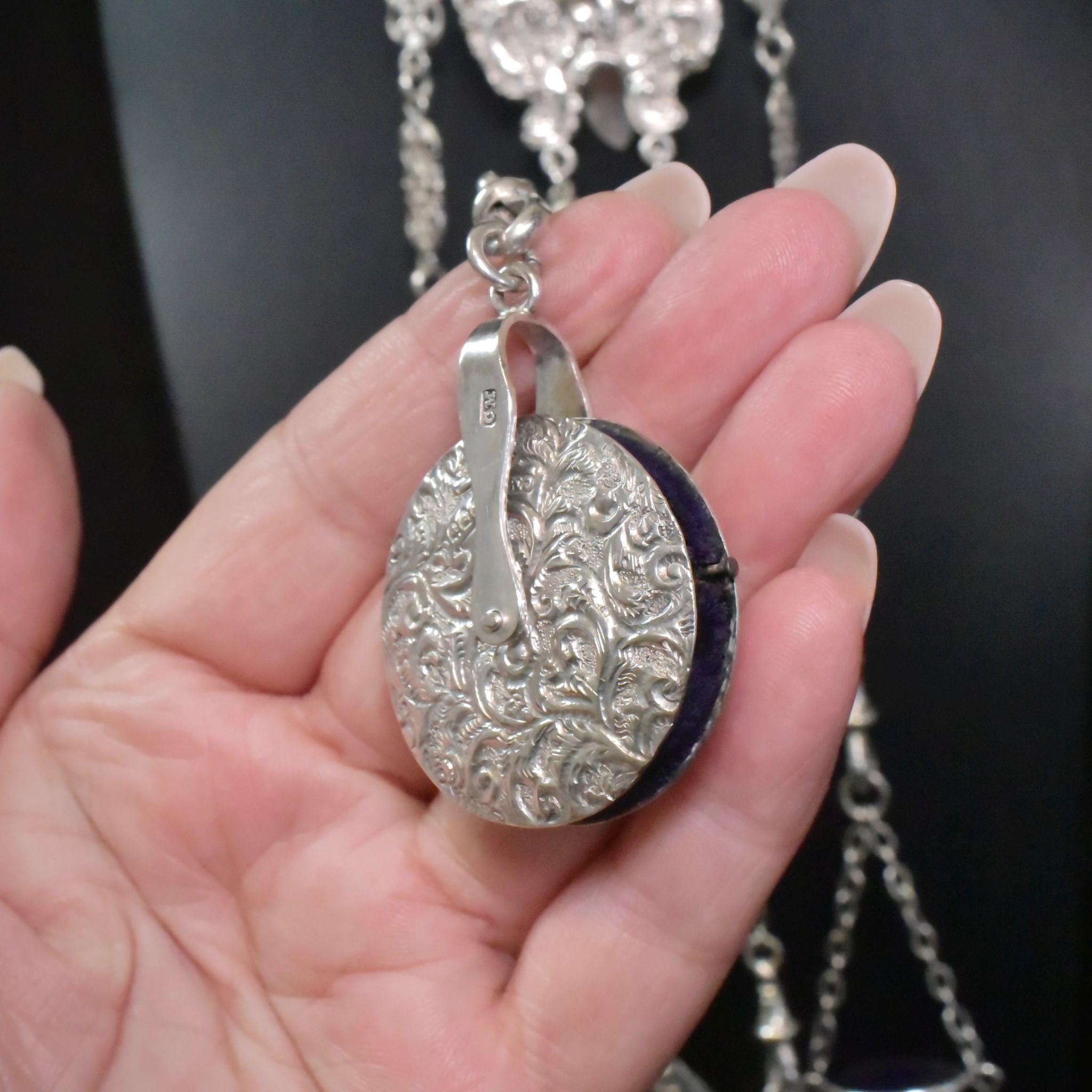 Antique Victorian Sterling Silver Chatelaine Hallmarked For London 1890