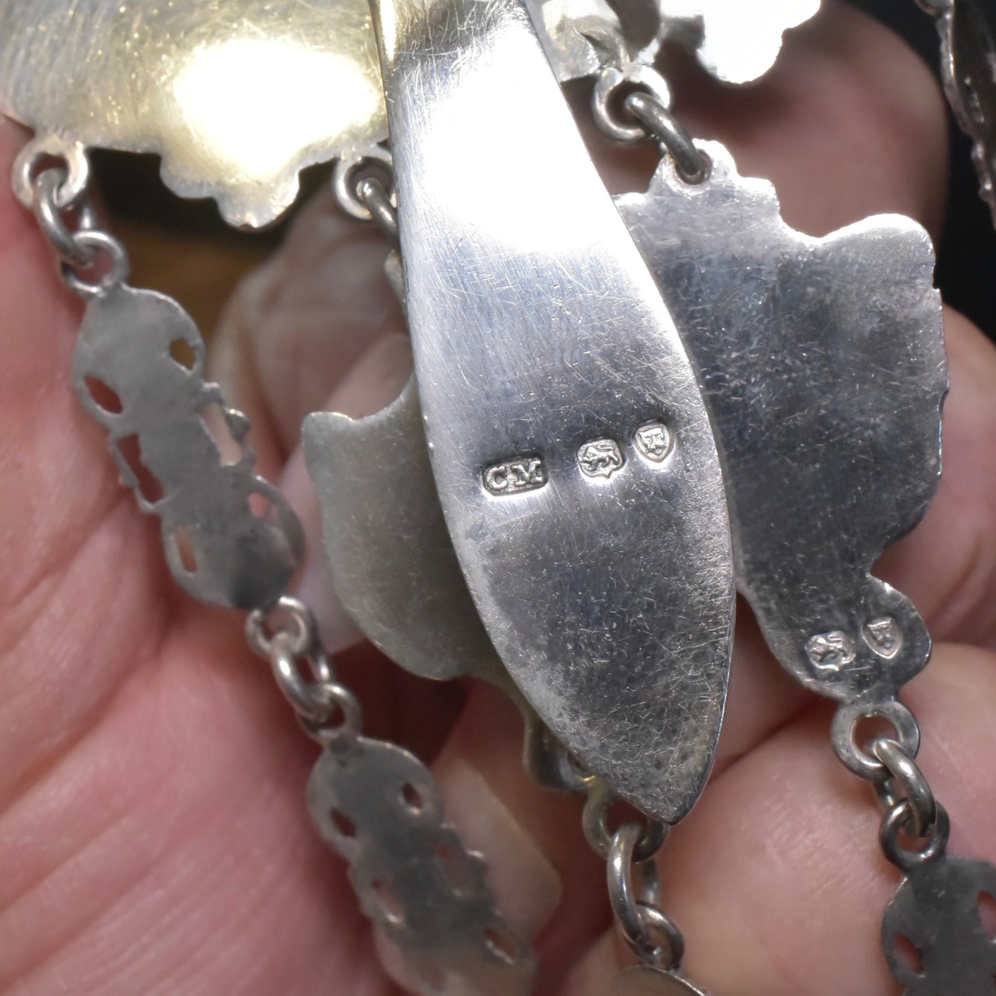 Antique Victorian Sterling Silver Chatelaine Hallmarked For London 1890
