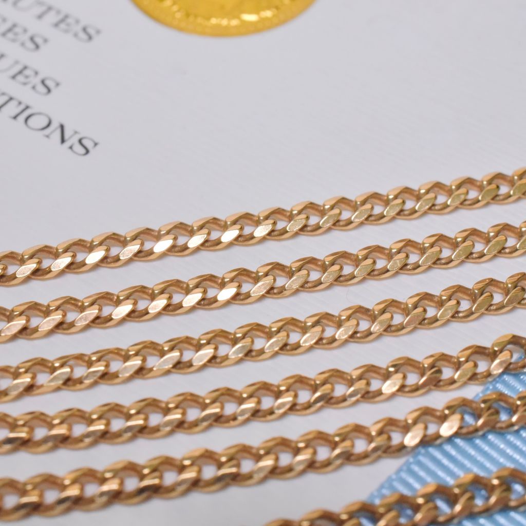 Contemporary 9ct Yellow Gold Flat Curblink Chain - 45cm