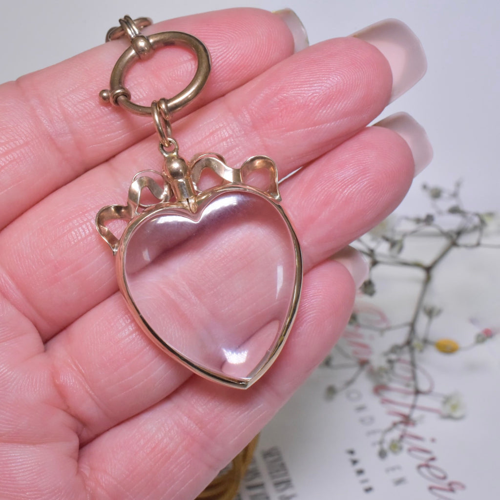 Antique Edwardian 9ct Rose Gold Double Sided ‘Heart’ Locket - Chester 1908