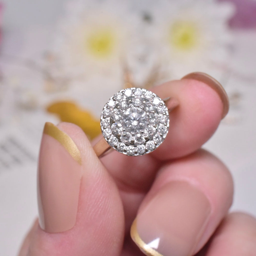 Vintage 9ct White Gold And Diamond ‘Halo’ Cluster Ring