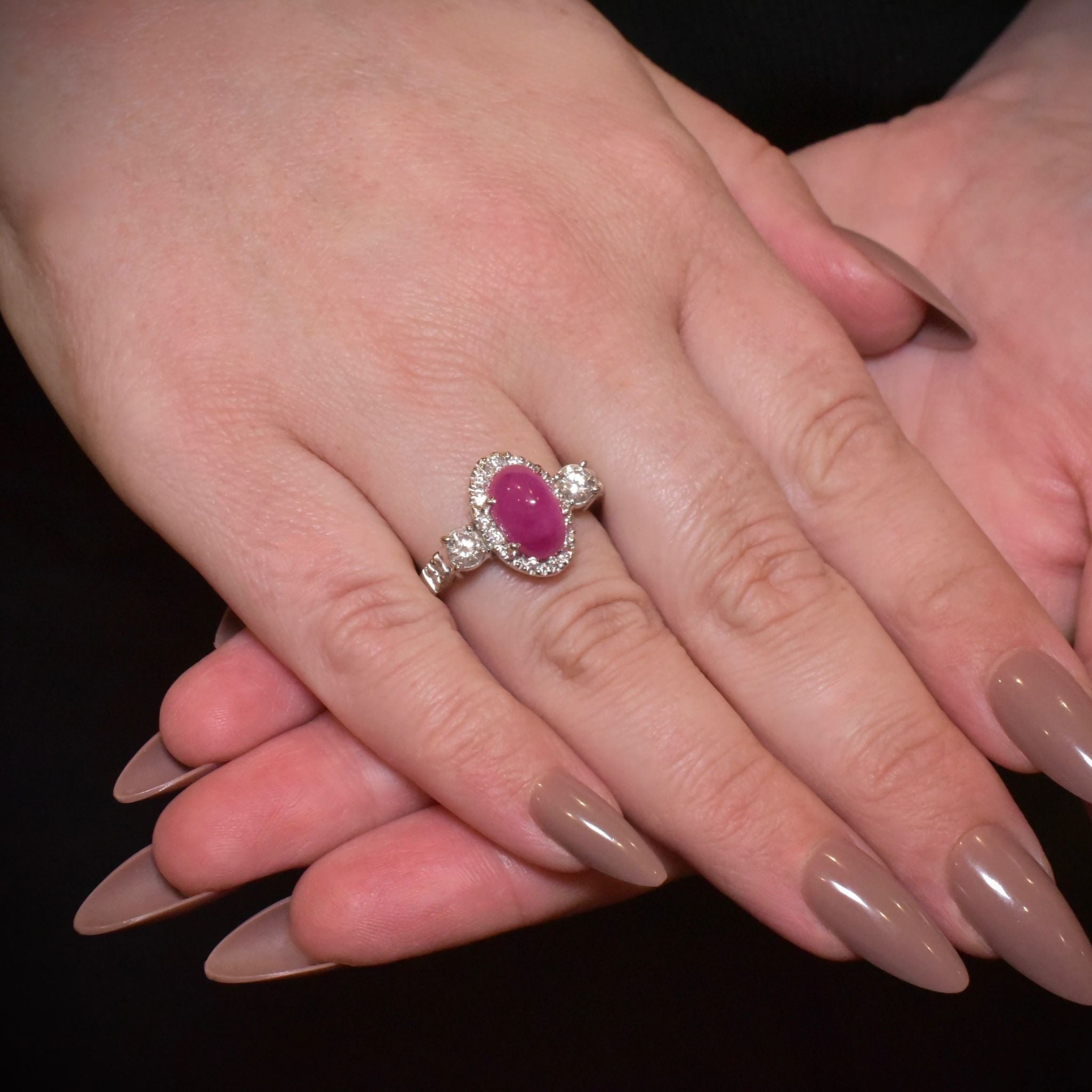 Superb 18ct White Gold Ruby And Diamond Ring Valuation Included In Purchase For $12,030 AUD