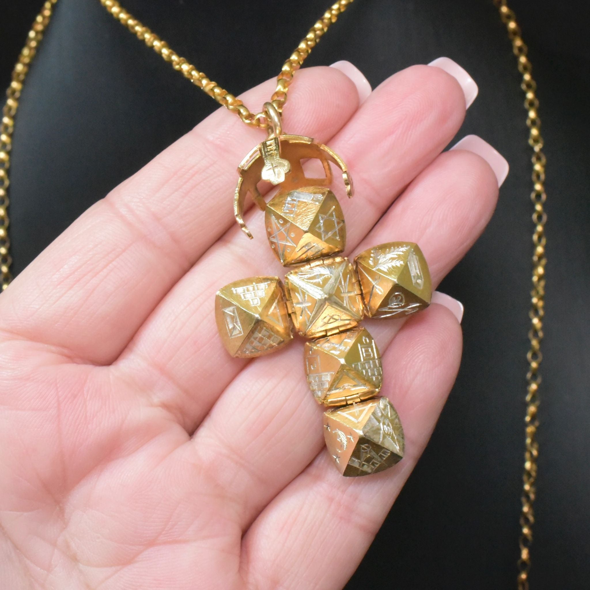 Antique Edwardian-Art Deco Era 9ct Yellow Gold & Silver Masonic Orb - John Henry Wynn