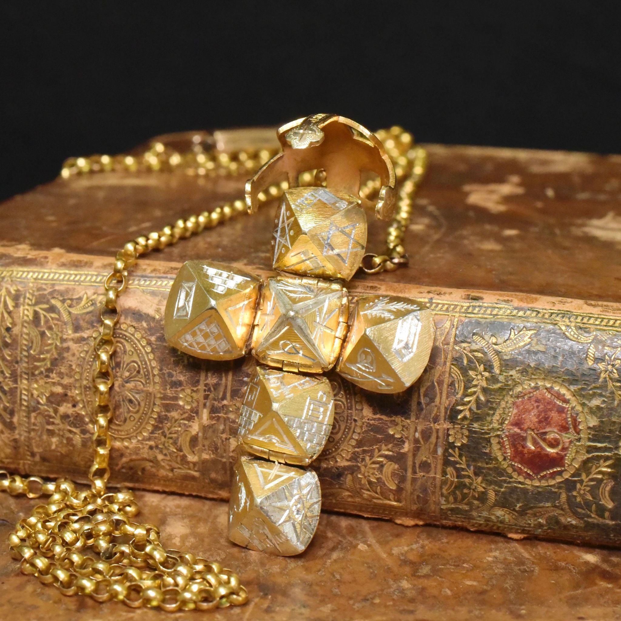 Antique Edwardian-Art Deco Era 9ct Yellow Gold & Silver Masonic Orb - John Henry Wynn