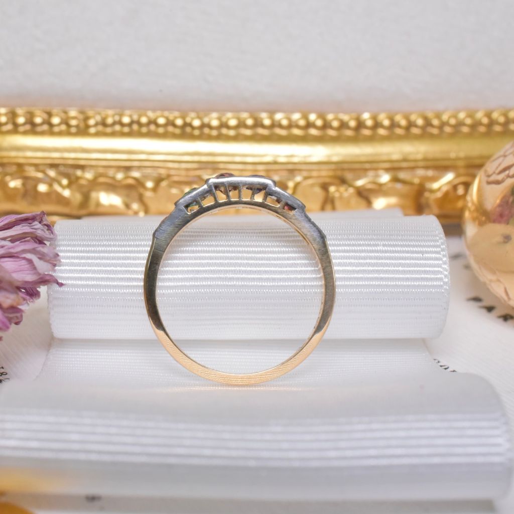 Vintage Art Deco / Retro Era 18ct Yellow Gold And Platinum ‘REGARD’ Ring