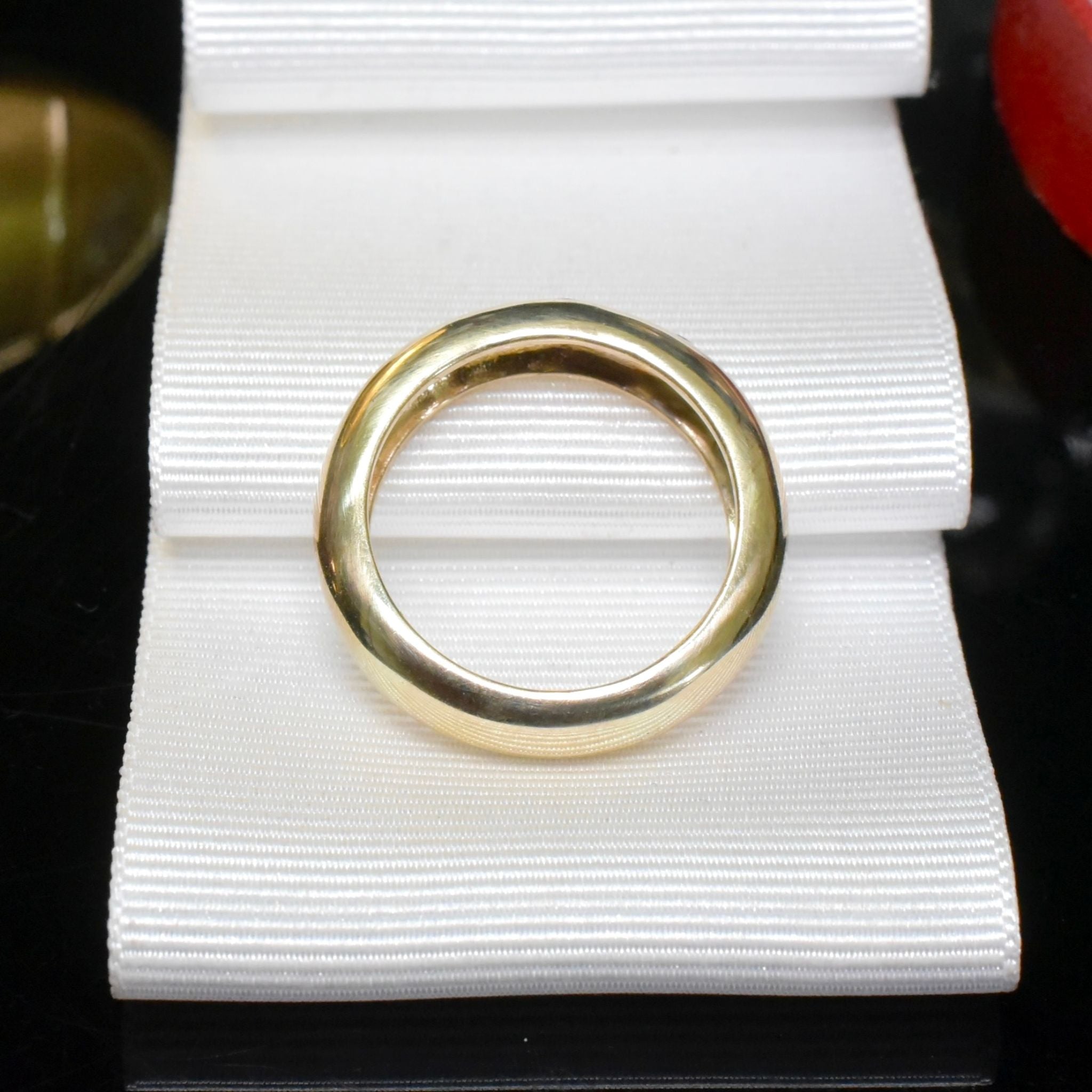 Contemporary 9ct Yellow Gold And Ruby ‘Tube’ Ring